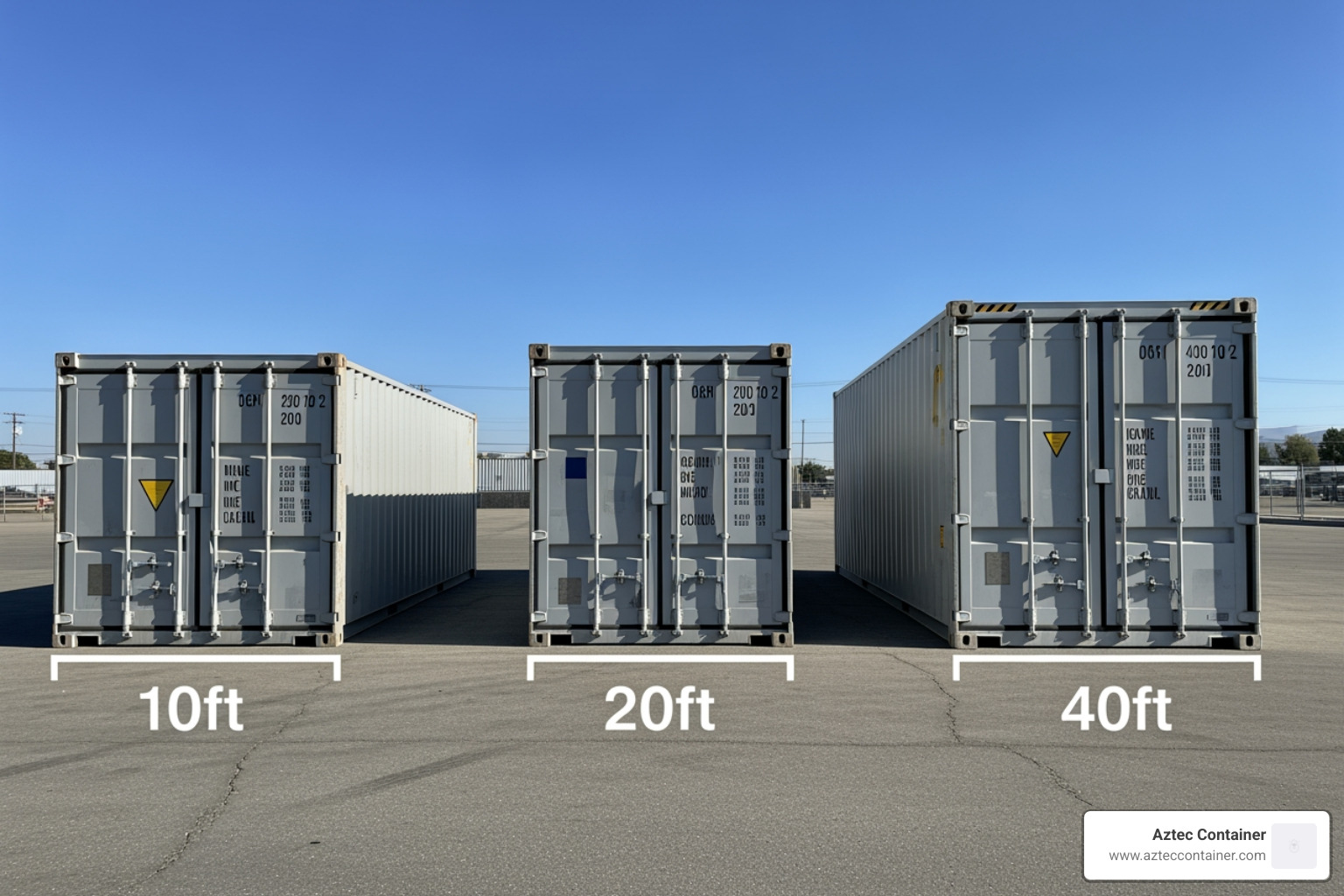 Comparison of 10ft, 20ft, and 40ft container dimensions - shipping containers for sale ca
