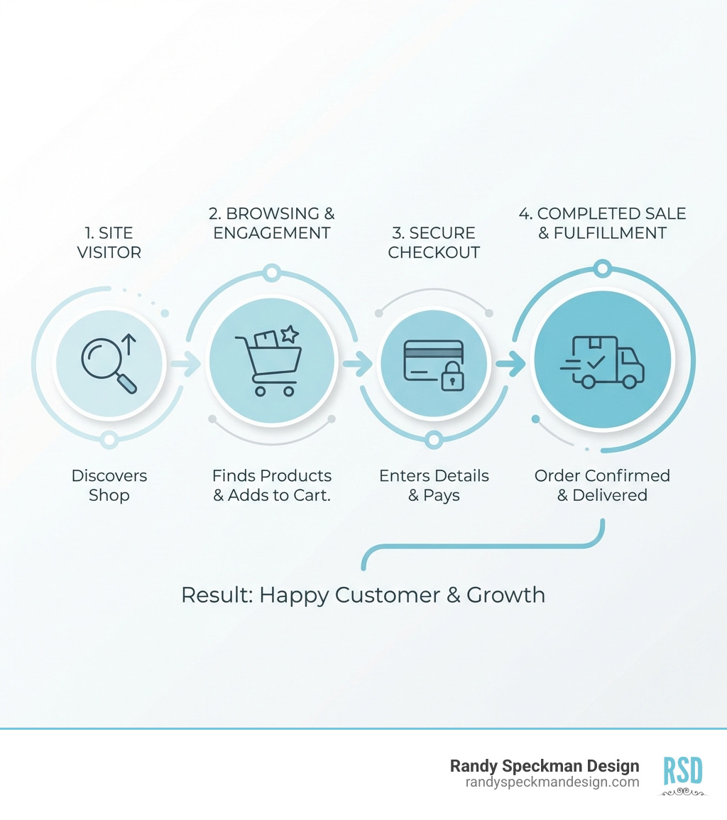 journey from site visitor to completed sale for small business online store - best website for small business shop