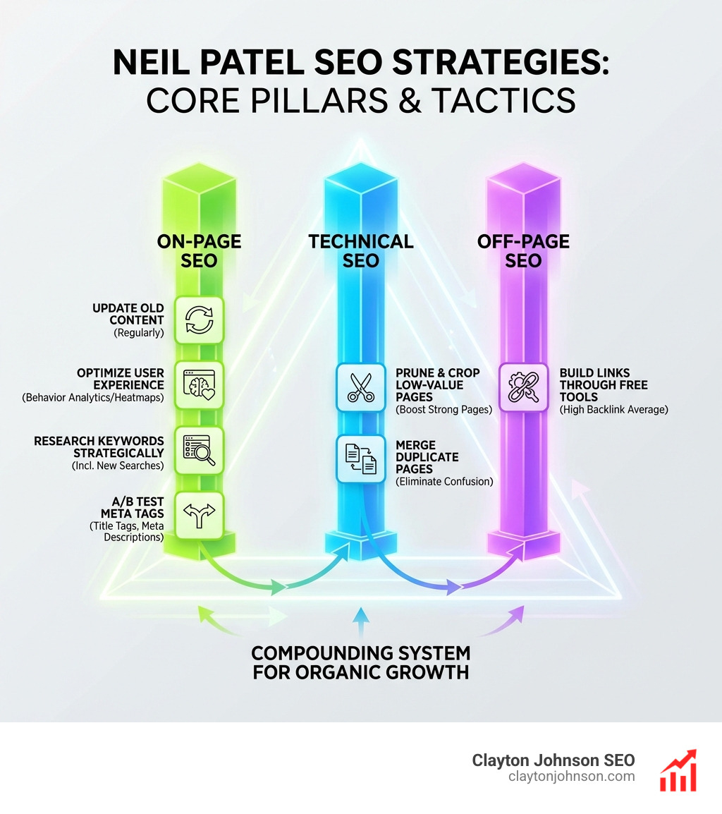 Proven SEO strategies core pillars and tactics infographic - SEO strategies infographic