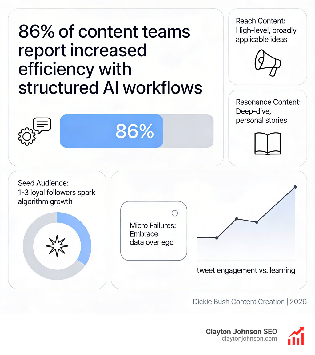 Creativity Statistics: 86% of content teams report increased efficiency with structured AI workflows - Dickie Bush content Creativity Statistics: 86% of content teams report increased efficiency with structured AI workflows - Dickie Bush content