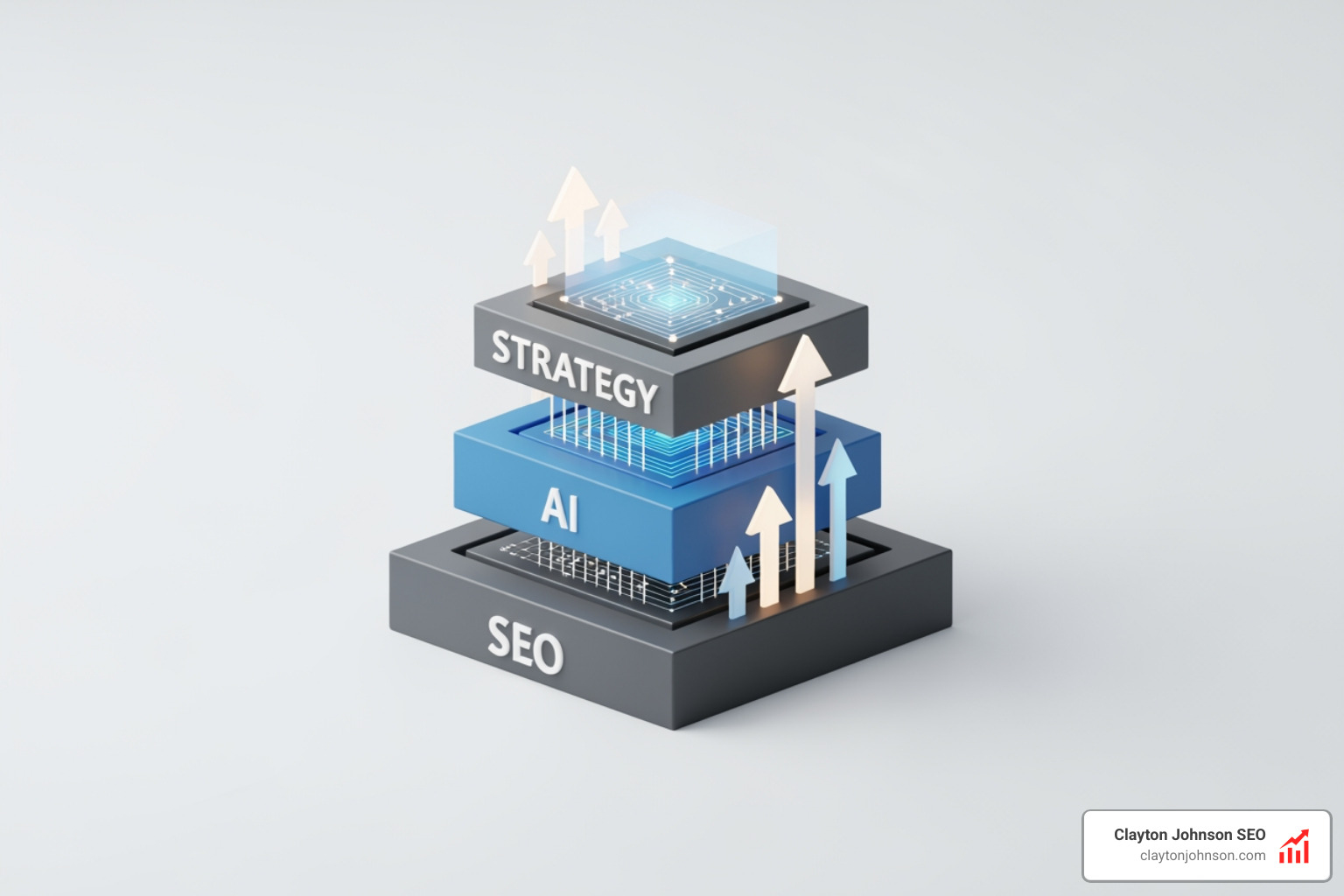 Compounding growth architecture showing SEO, AI, and Strategy layers building on each other - AI prompt chaining best