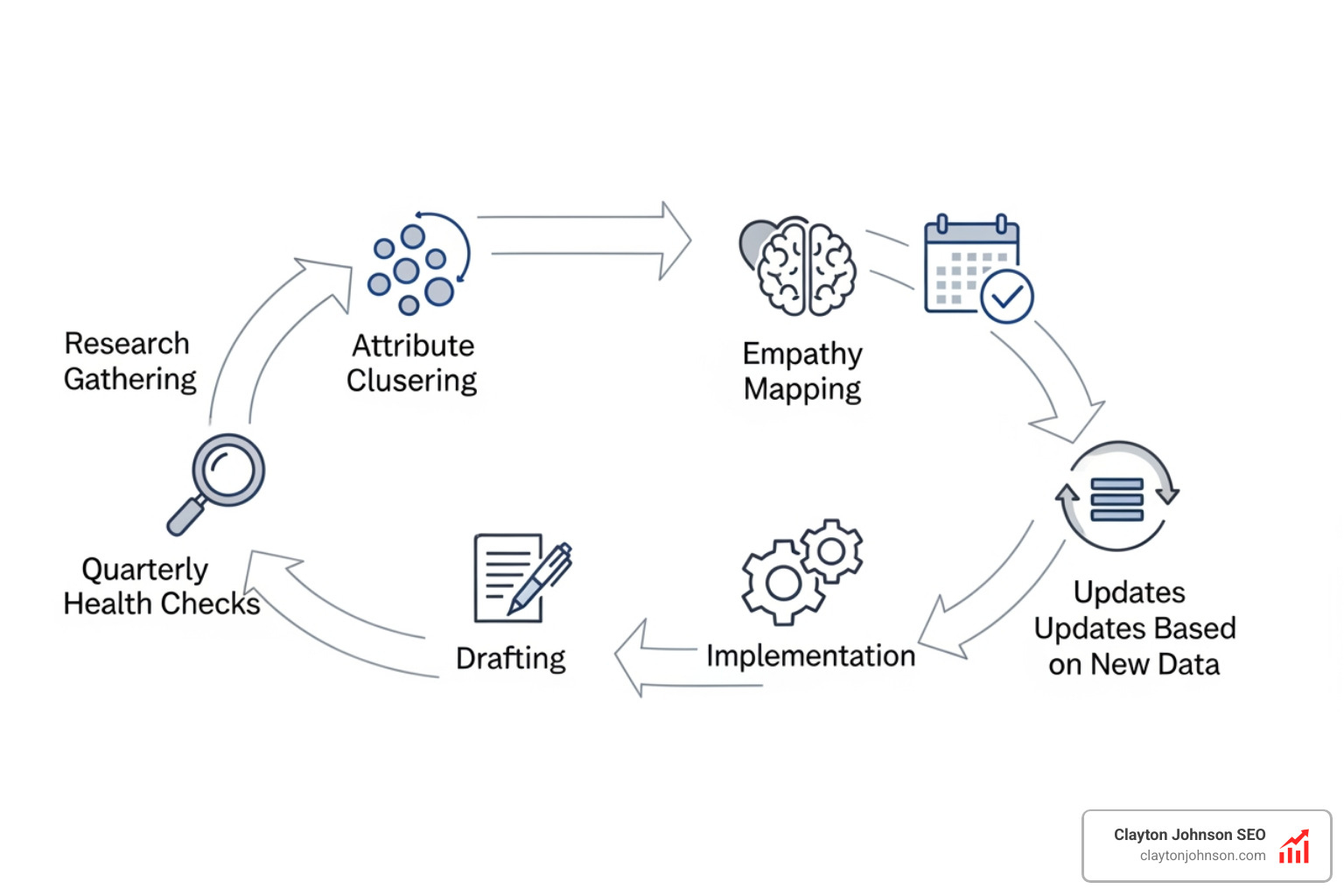 A workflow diagram showing the cycle of persona creation, implementation, and regular updates based on new data - Best A workflow diagram showing the cycle of persona creation, implementation, and regular updates based on new data - Best