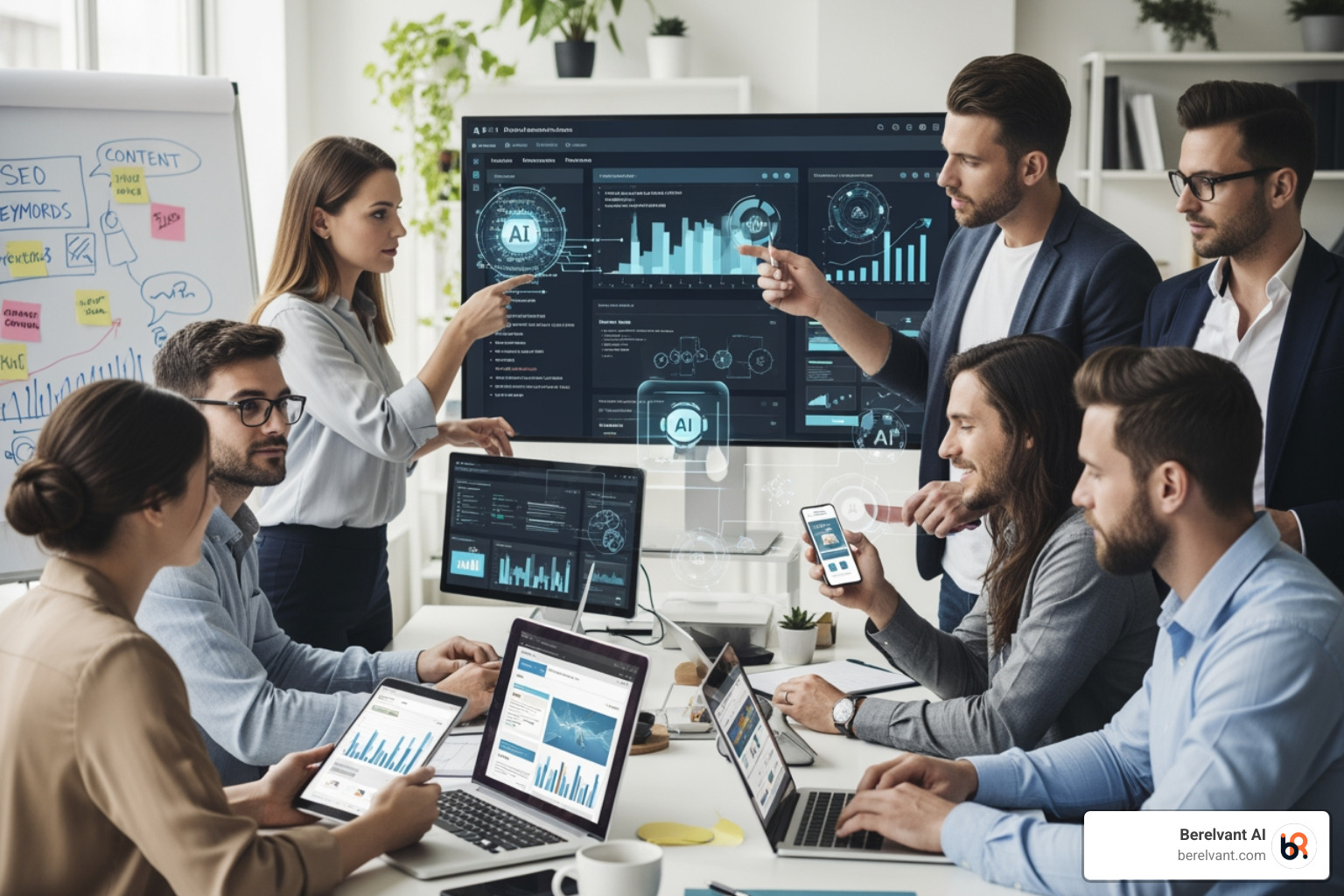 Multi-agent AI architecture showing autonomous workflows for SEO, PPC, and content execution - how agencies use ai in