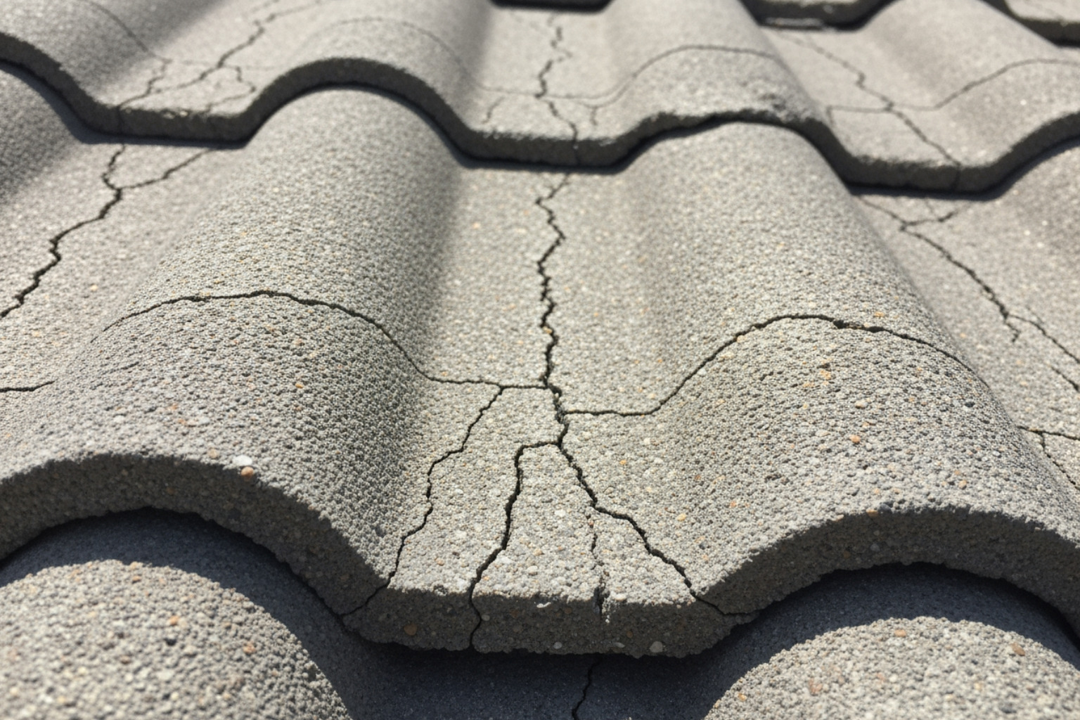 Thermal expansion cracks on the surface of a concrete tile - cracked concrete roof tiles Thermal expansion cracks on the surface of a concrete tile - cracked concrete roof tiles