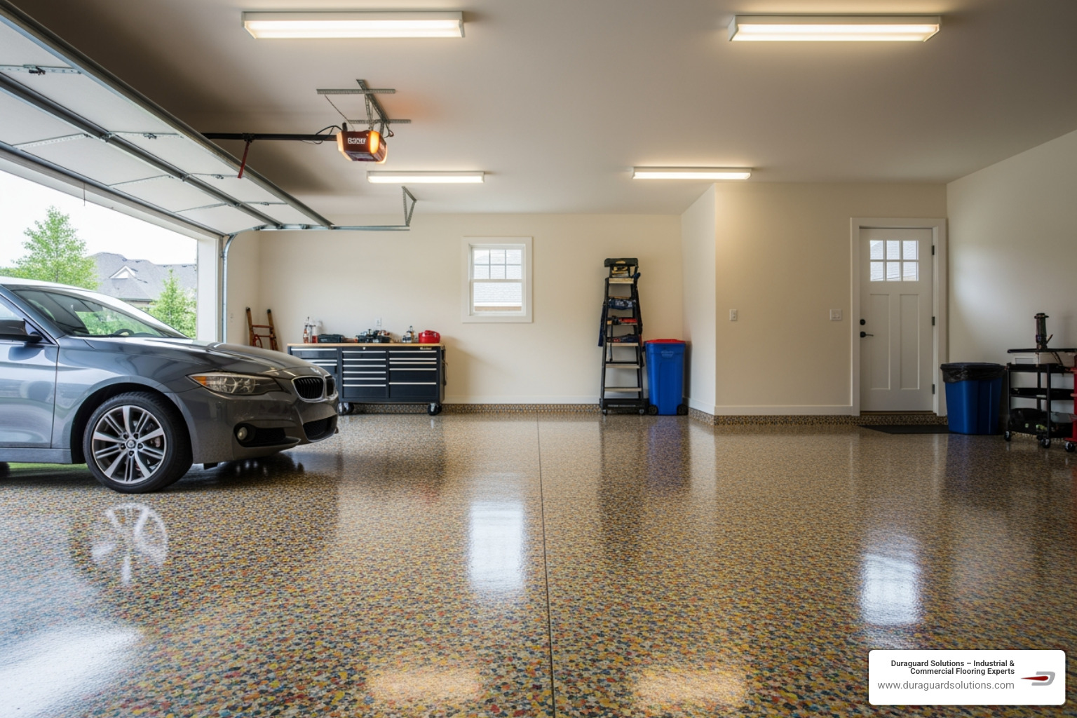 decorative flake garage floor - decorative epoxy flooring