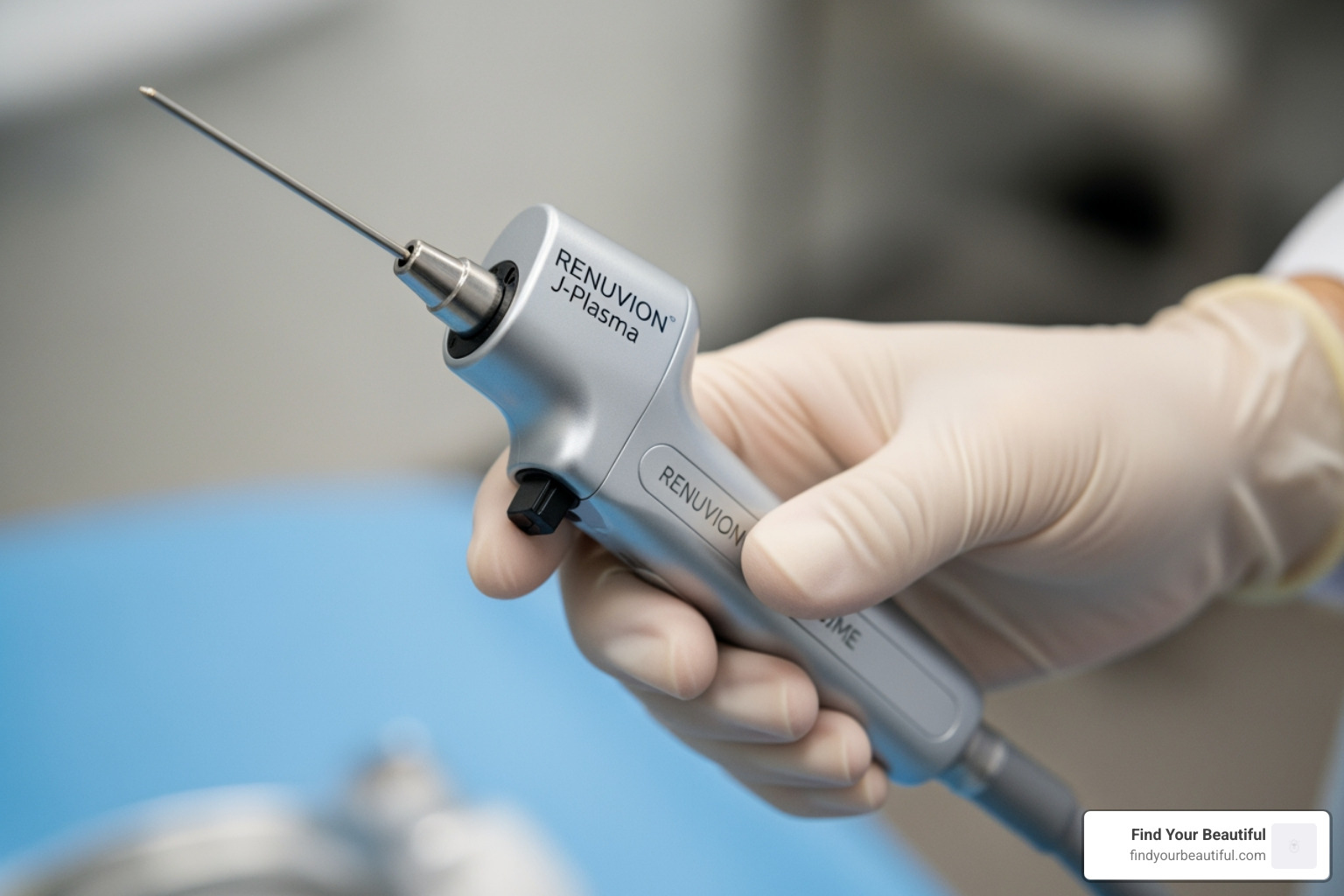 A close-up of the Renuvion device handpiece designed for precision skin tightening - renuvion patient testimonials