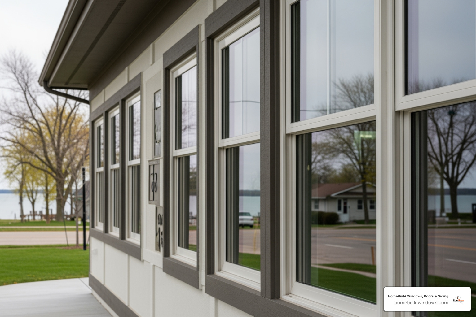 Cross-section of a modern double-pane window showing the argon gas fill between the glass - argon filled windows Crystal Lake