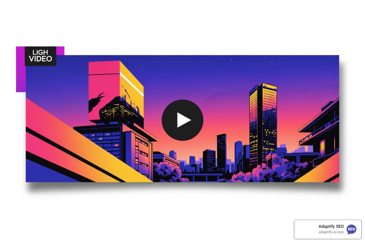 An optimized video thumbnail featuring bold text and a high-contrast background - Video marketing SEO