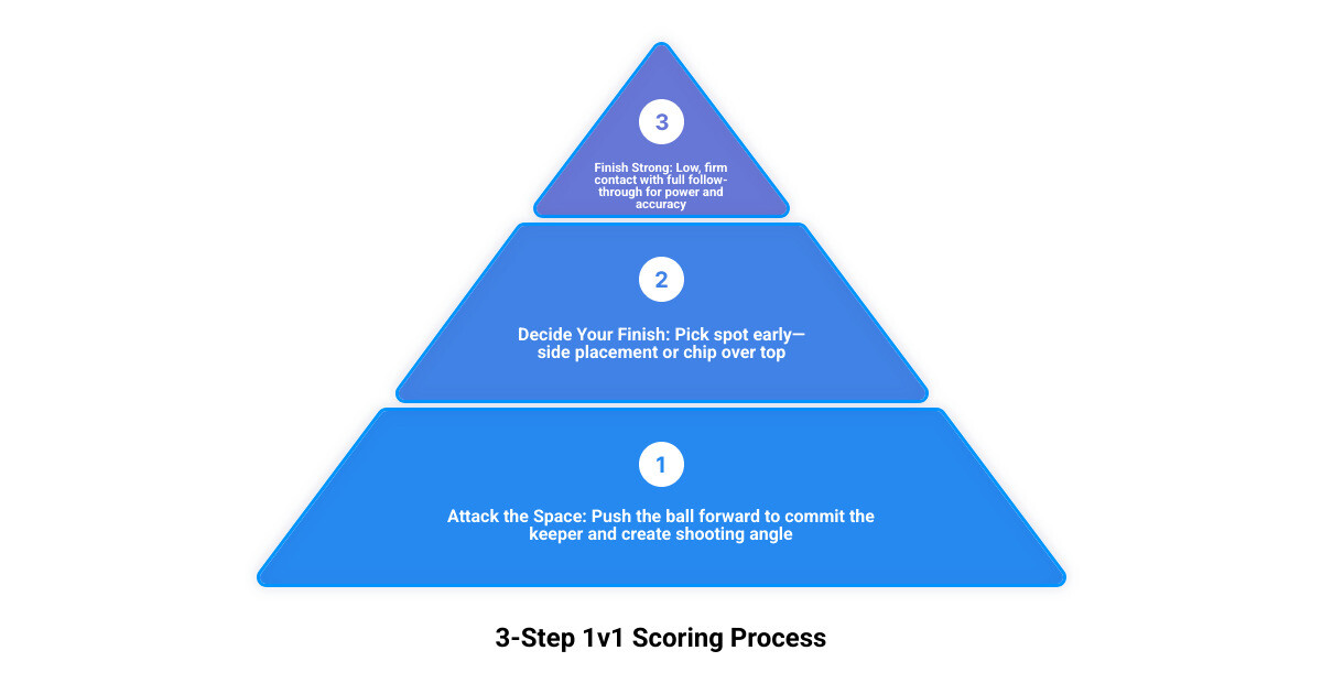 3-step 1v1 scoring process: Attack, Decide, Finish with tips for each stage - one on one shooting infographic 3_stage_pyramid