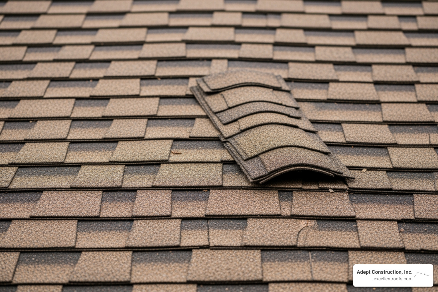curling and buckling asphalt shingles on an old roof - asphalt roof replacement