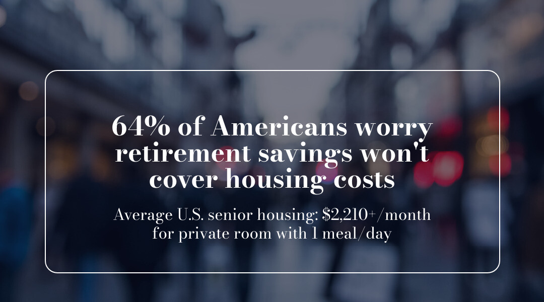 Infographic showing gap between average retirement savings and monthly senior housing costs across key housing types - cheap Infographic showing gap between average retirement savings and monthly senior housing costs across key housing types - cheap