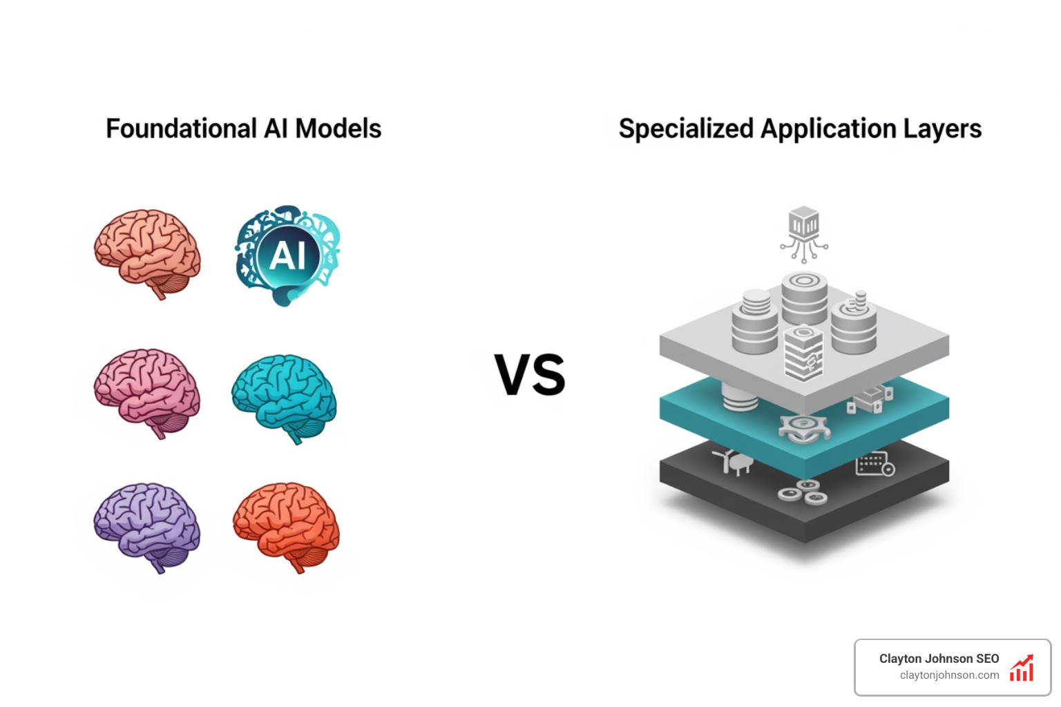 Comparison of foundational AI models versus specialized application layers - how ai competitive positioning Comparison of foundational AI models versus specialized application layers - how ai competitive positioning