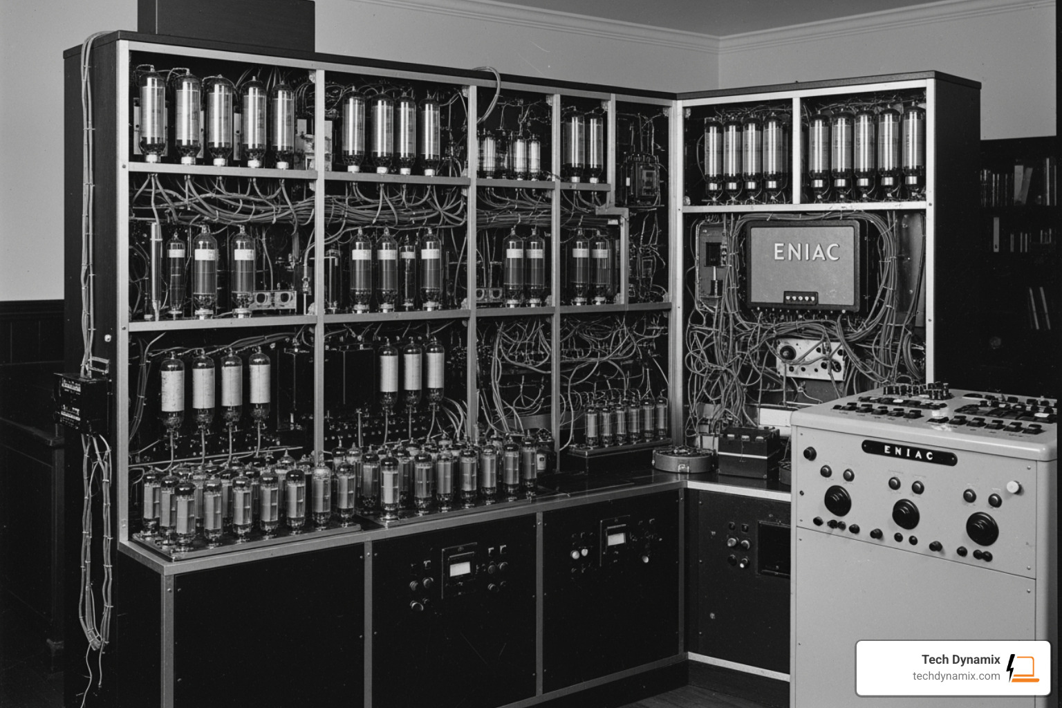 The ENIAC computer in the 1940s - data center facility