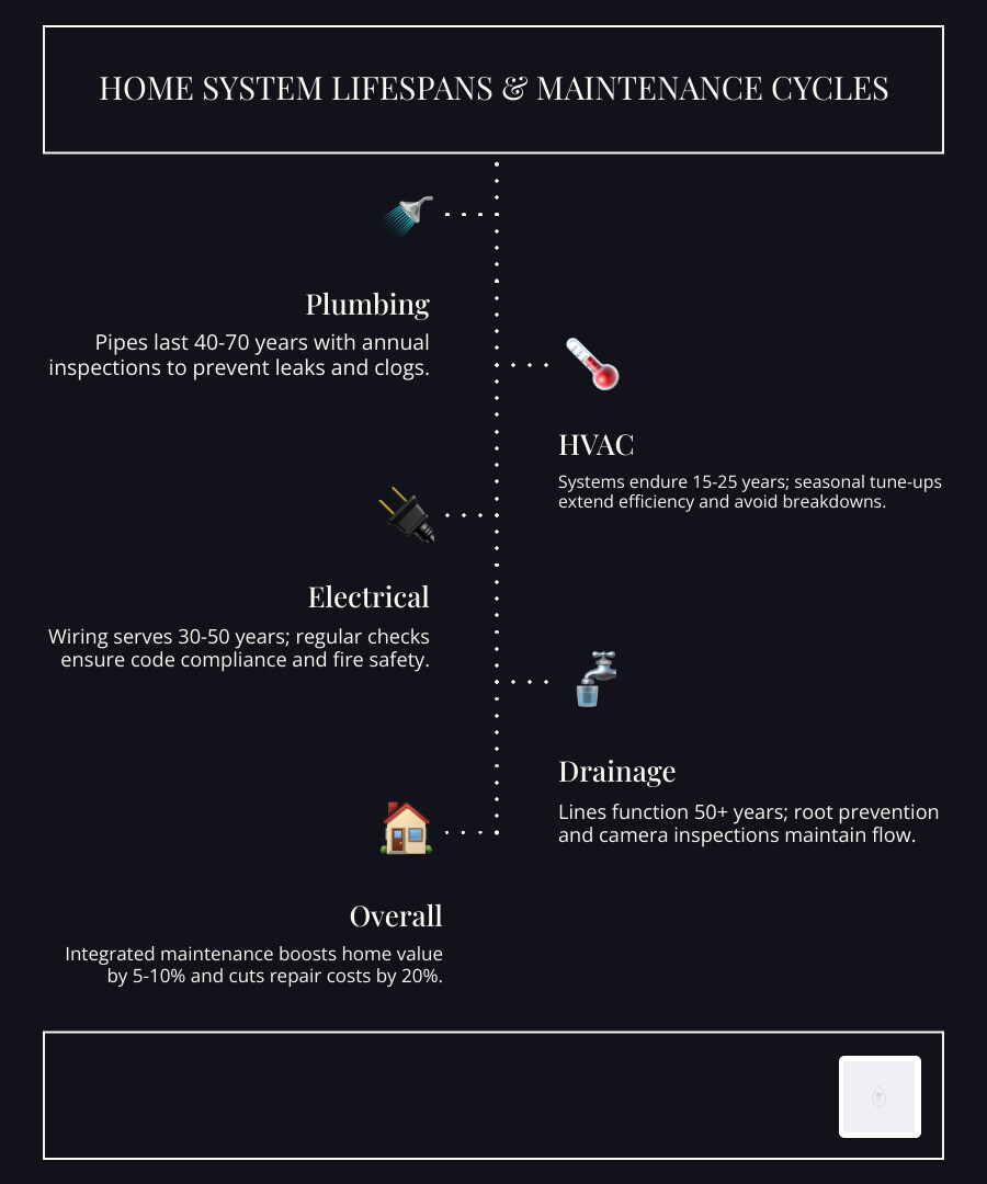 home system lifespans and maintenance cycles - plumber for clogged toilet infographic infographic-line-5-steps-dark