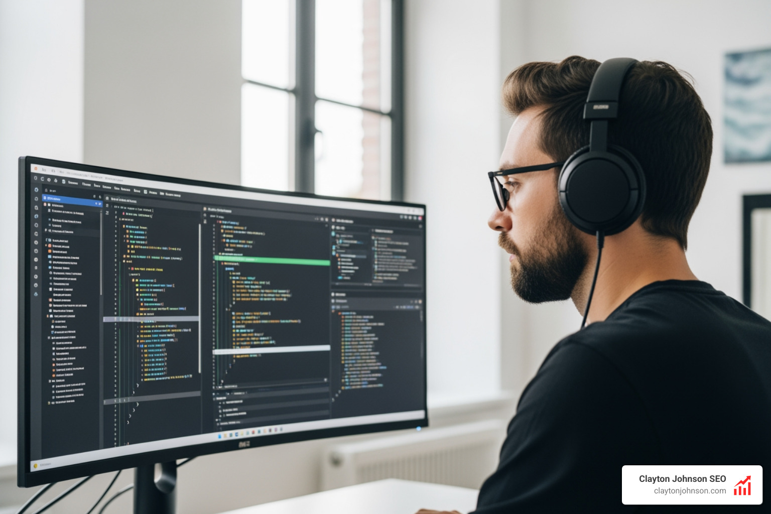 Developer performing code refactoring on a large screen - Claude code modularization tips