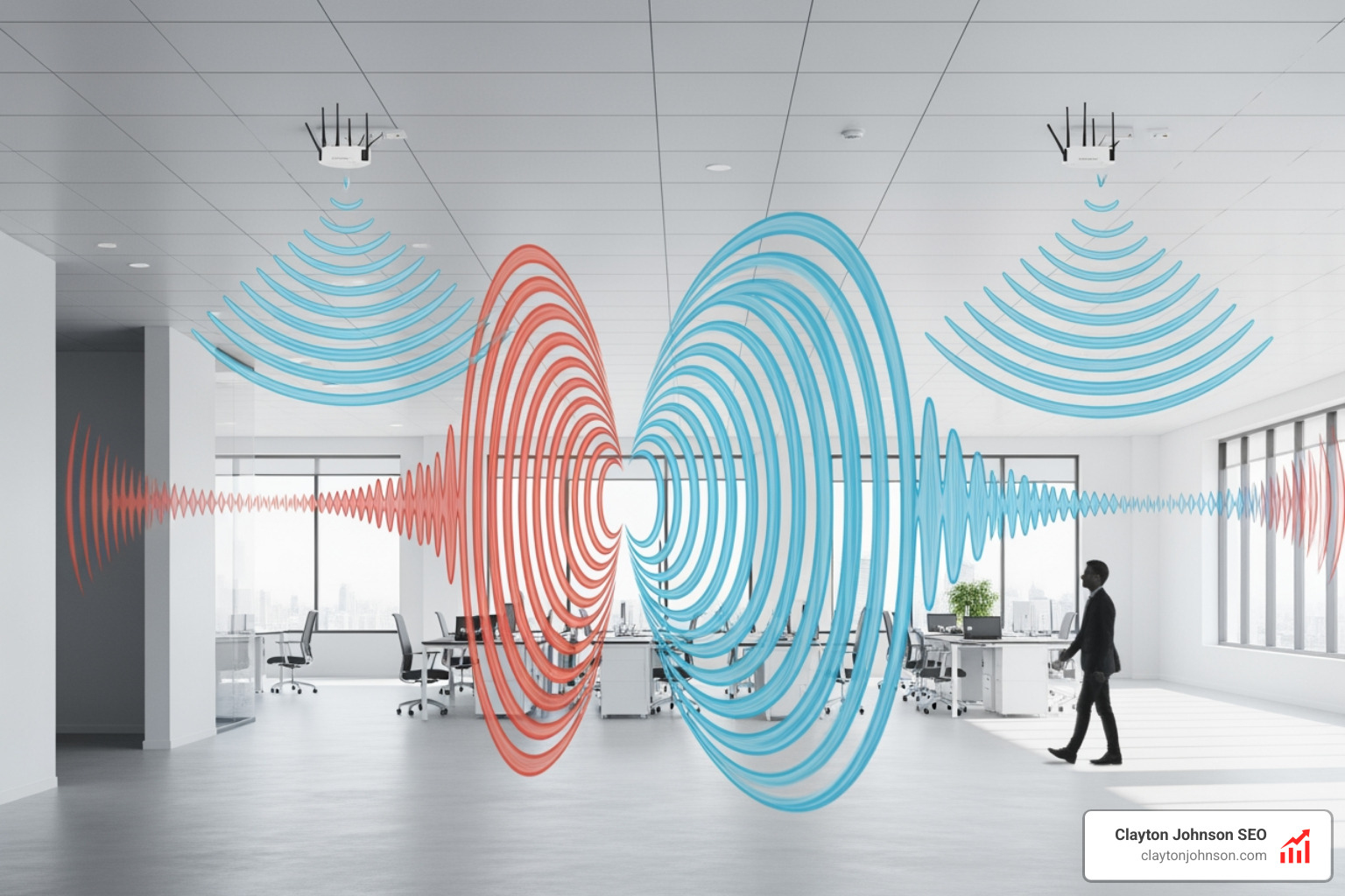 Illustration of human presence detection using Wi-Fi signal interference patterns - what is ai positioning model Illustration of human presence detection using Wi-Fi signal interference patterns - what is ai positioning model