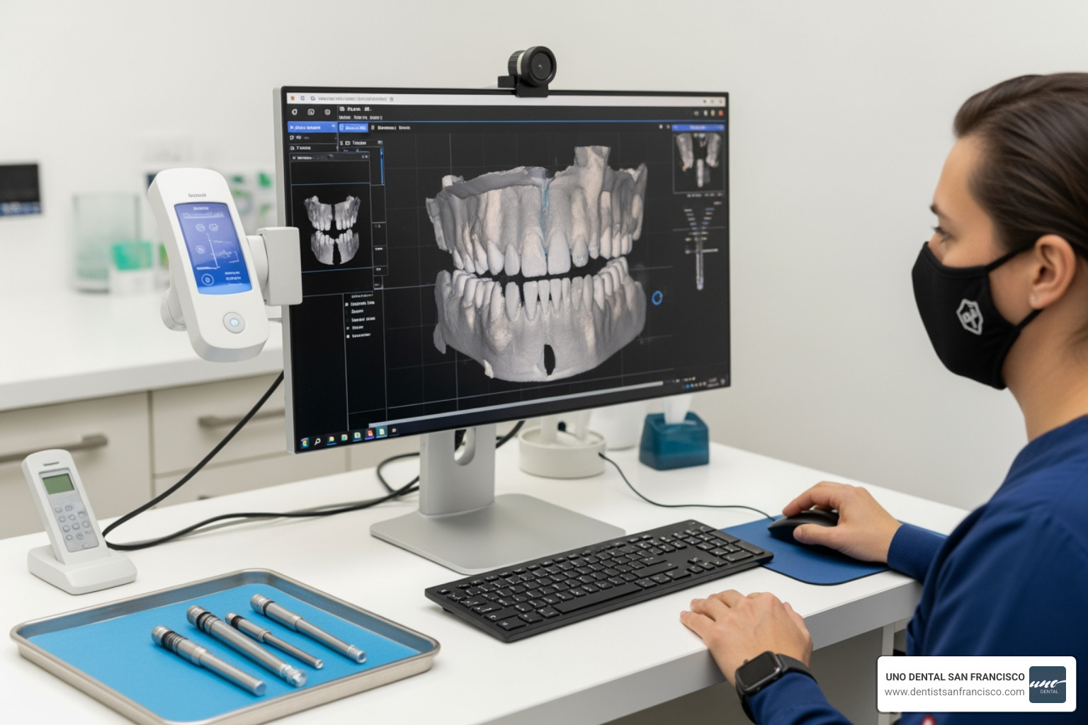 Dentist using advanced 3D dental imaging for implant planning - All-on-4 dental implants SF Dentist using advanced 3D dental imaging for implant planning - All-on-4 dental implants SF