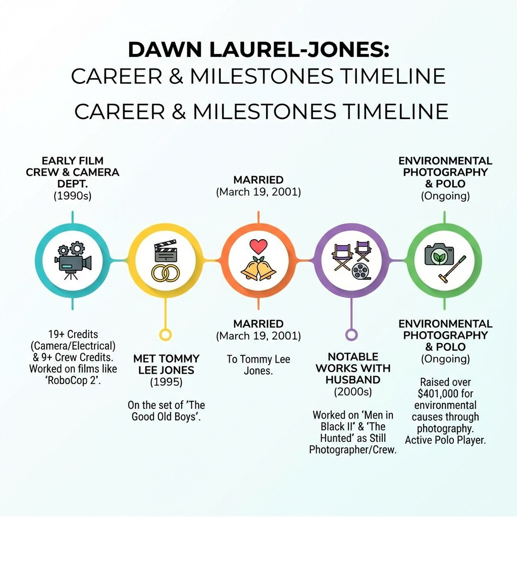 Dawn Laurel-Jones career timeline and milestones infographic - dawn laurel-jones infographic 