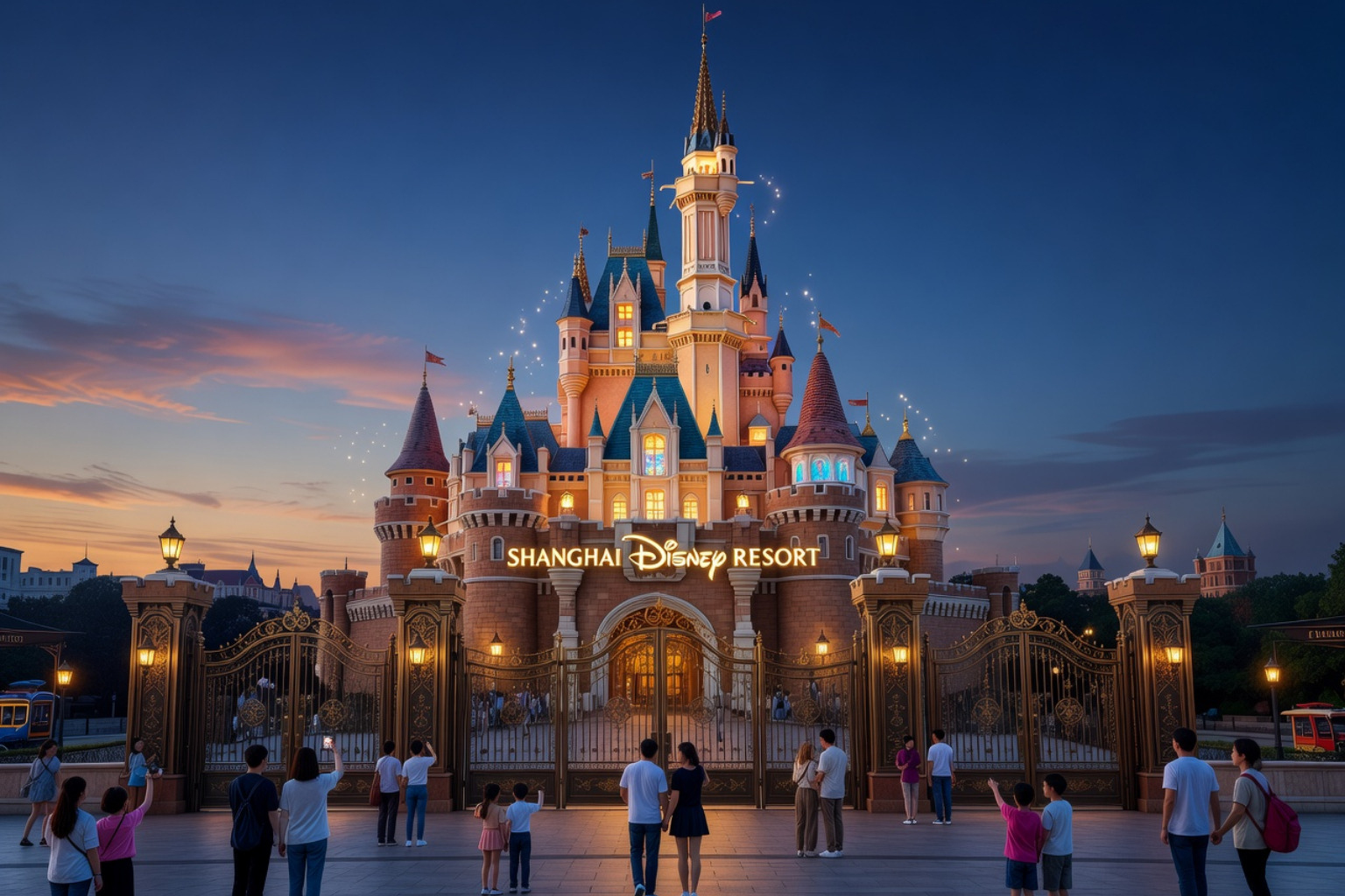 Shanghai Disney Resort entrance and castle - bob chapek