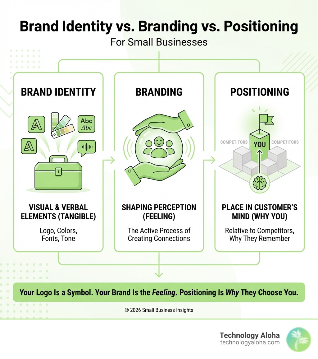 Infographic: Brand Identity vs. Branding vs. Positioning for small businesses - positioning and branding for a small Infographic: Brand Identity vs. Branding vs. Positioning for small businesses - positioning and branding for a small