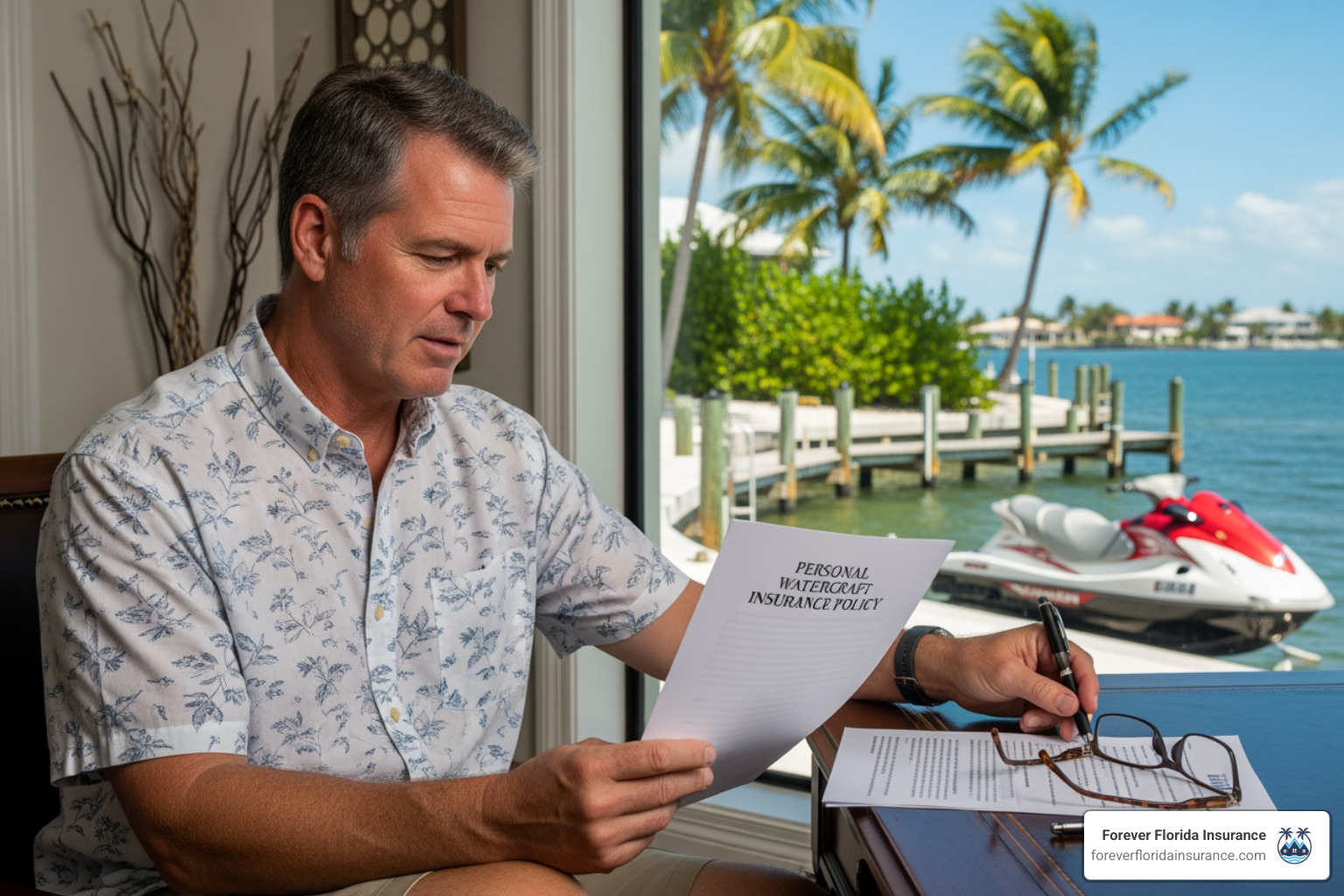 PWC owner reviewing a policy in Florida - pwc insurance florida