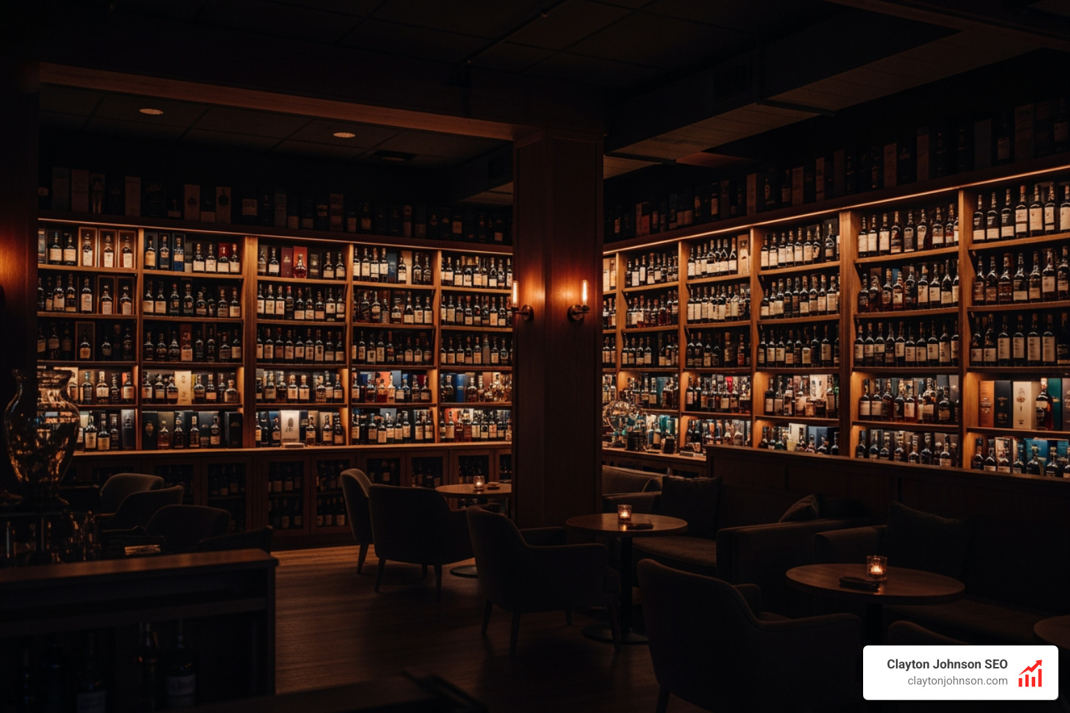 A whiskey library with floor-to-ceiling shelves - cool cocktail bars near me