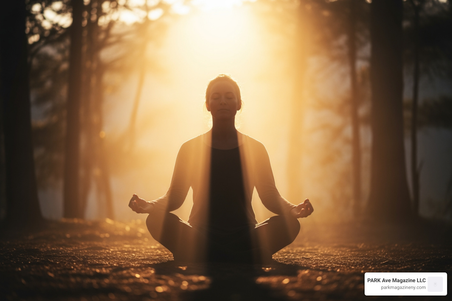 A person meditating under a golden light representing spiritual alignment - 333 angel number meaning A person meditating under a golden light representing spiritual alignment - 333 angel number meaning