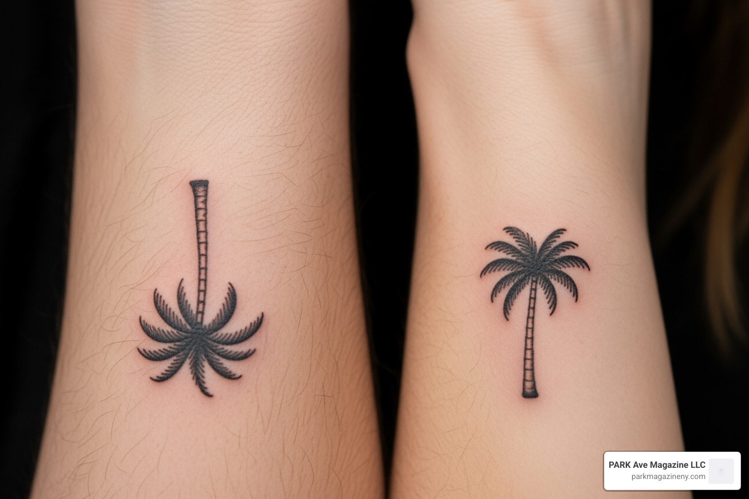 Bad Bunny and Gabriela Berlingeri's matching palm tree tattoos - bad bunny girlfriend Bad Bunny and Gabriela Berlingeri's matching palm tree tattoos - bad bunny girlfriend