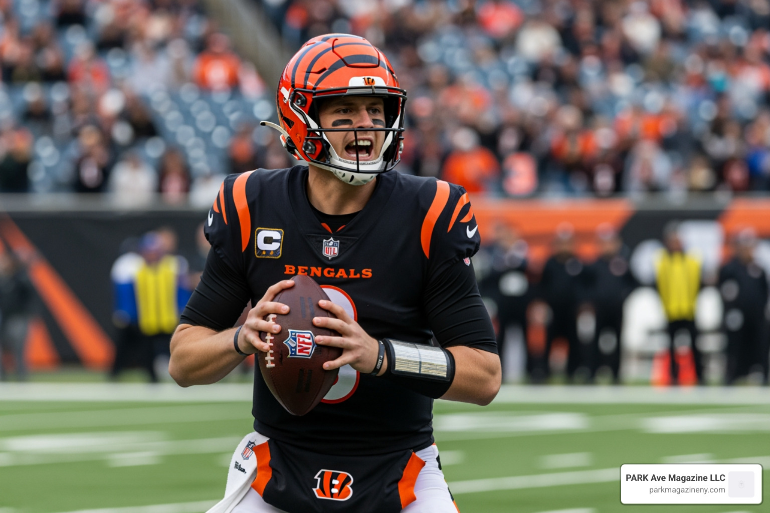 Joe Burrow on the field leading the Cincinnati Bengals during an NFL game - joe burrow girlfriend Joe Burrow on the field leading the Cincinnati Bengals during an NFL game - joe burrow girlfriend