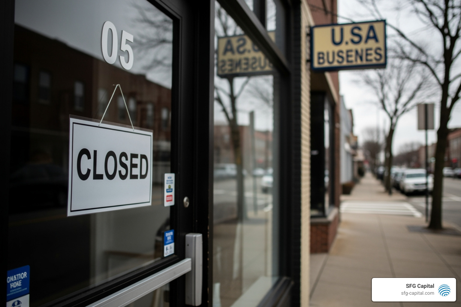 Storefront with a closed sign illustrating government-ordered suspension of operations - erc application process