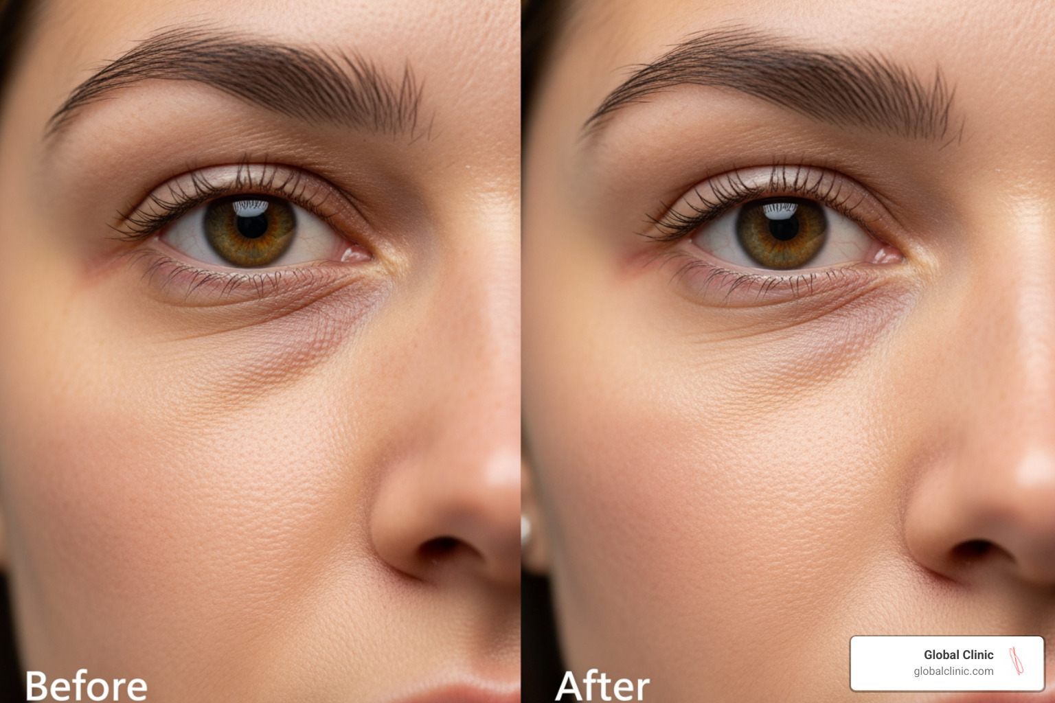 Patient progress photo showing under-eye area at baseline and 30 days post-PRF - prf under eyes before and after Patient progress photo showing under-eye area at baseline and 30 days post-PRF - prf under eyes before and after