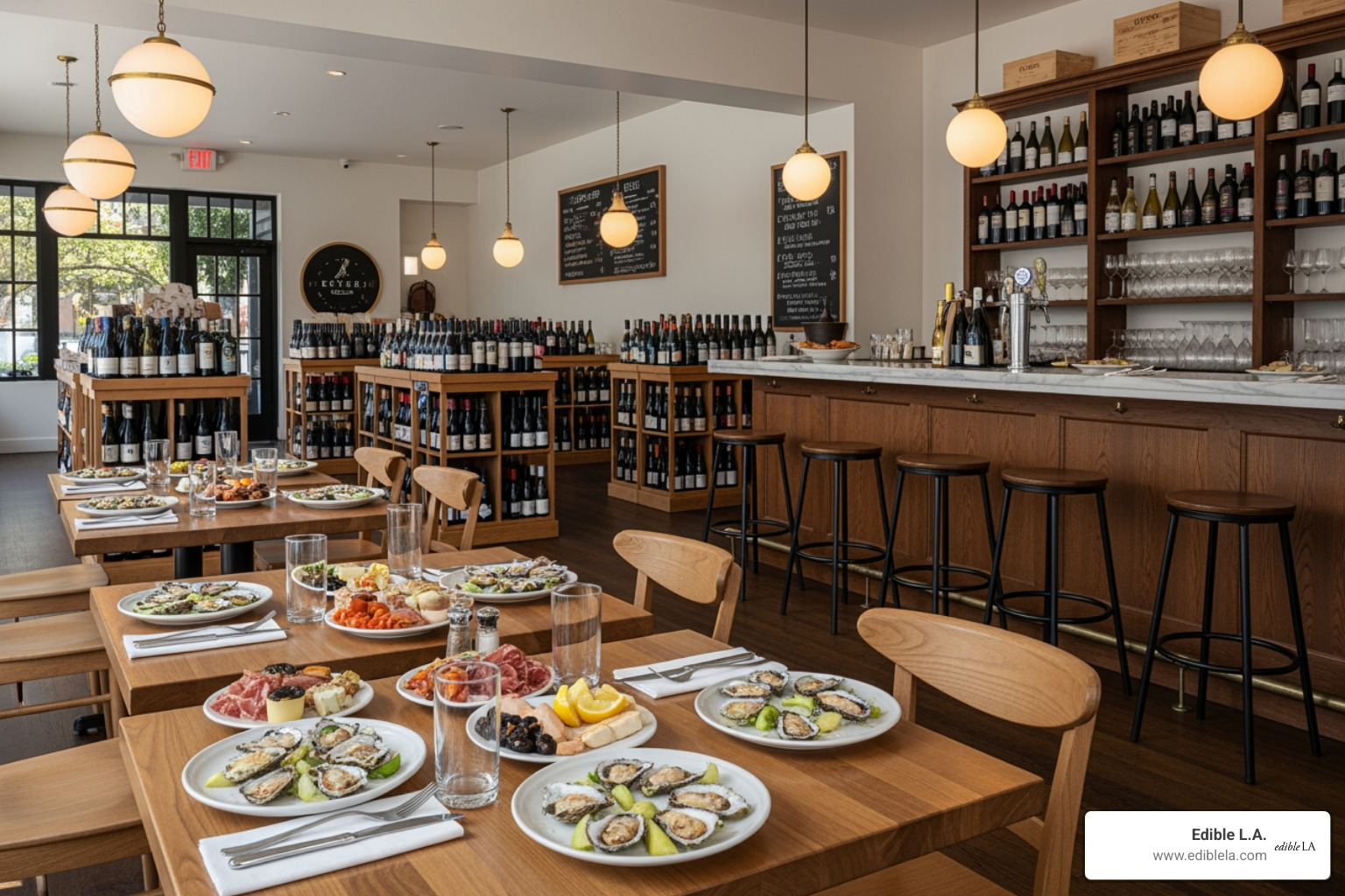 The chic, award-winning interior of Esters Wine Shop & Bar in Santa Monica - Wine bars LA