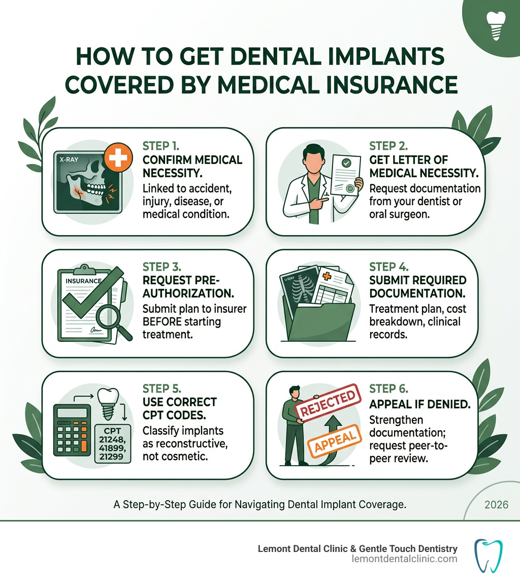 Step-by-step infographic showing how to get dental implants covered by medical insurance - how to get dental implants Step-by-step infographic showing how to get dental implants covered by medical insurance - how to get dental implants