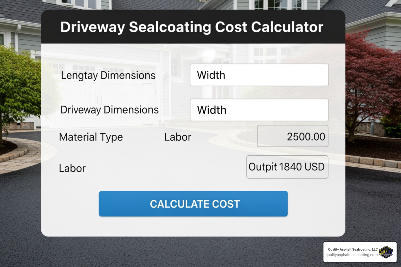 person using a tablet to estimate home repairs - driveway sealcoating cost calculator