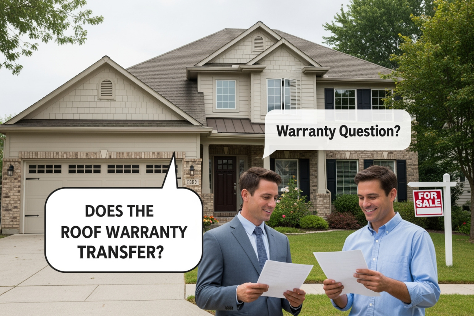 homeowner organizing roofing contracts and warranty certificates on a desk - does roof warranty transfer to new owner homeowner organizing roofing contracts and warranty certificates on a desk - does roof warranty transfer to new owner