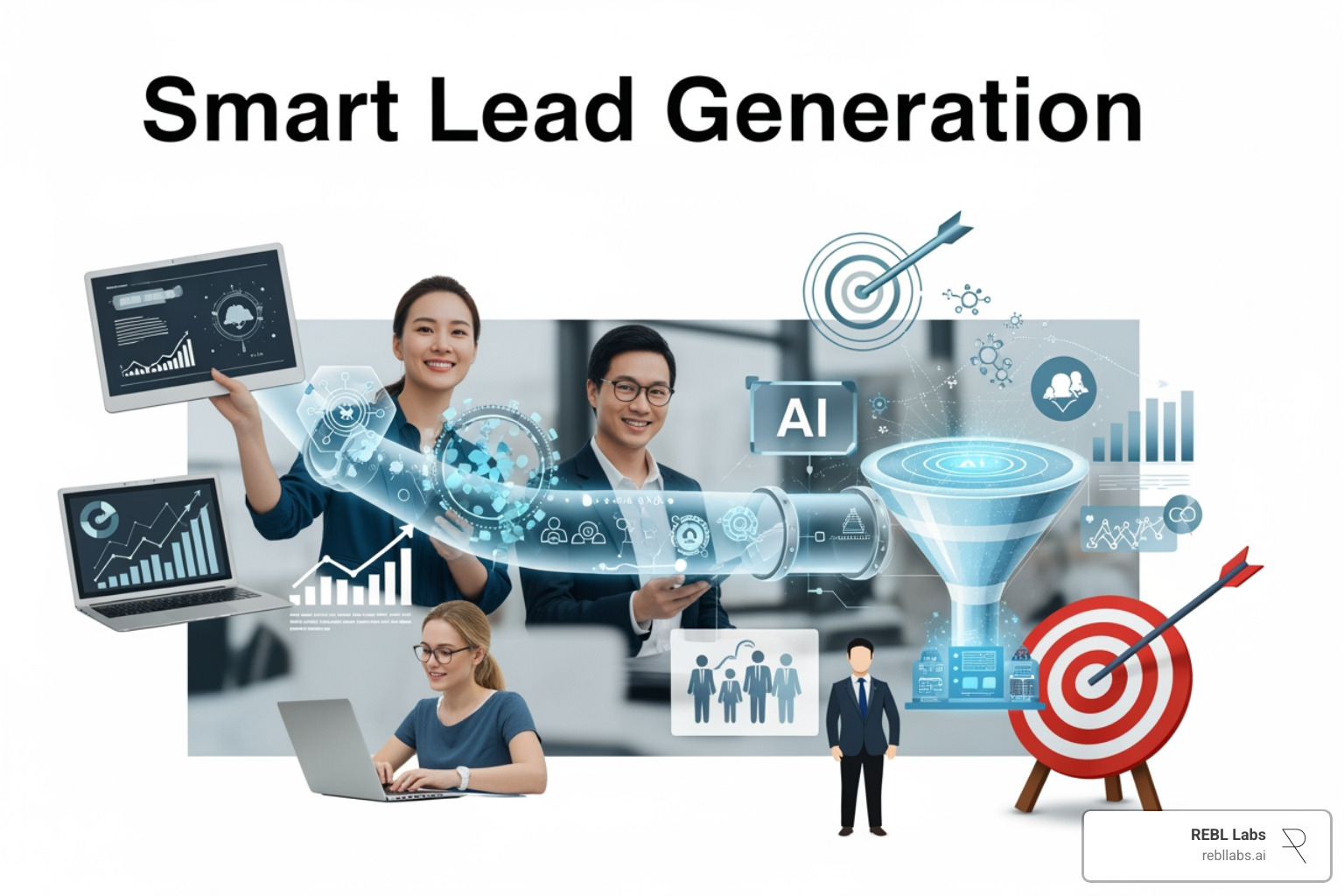 Automated sales workflow showing AI prospecting and lead enrichment - smart lead generation