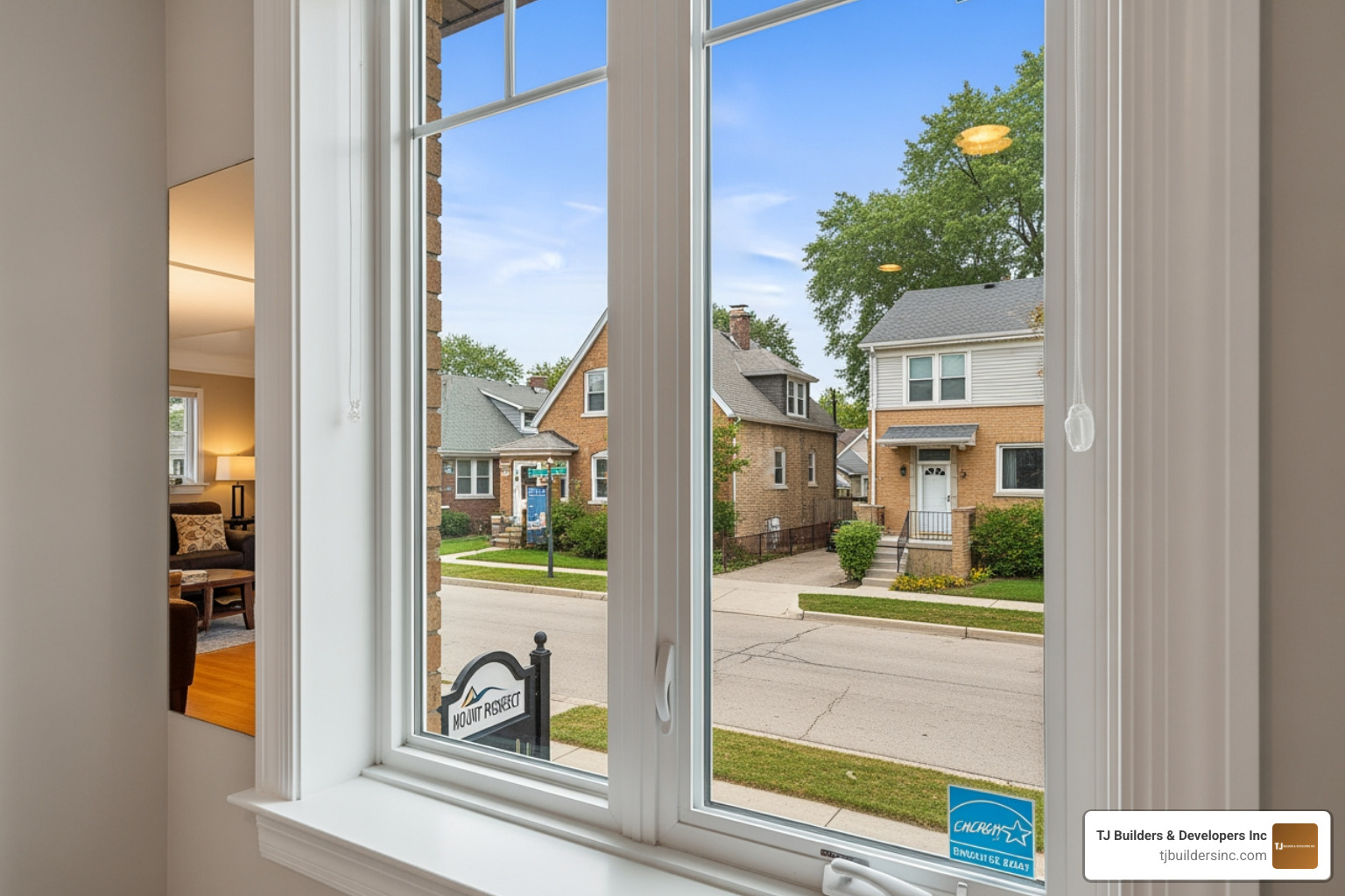 Thermal imaging showing heat retention in a home with energy-efficient windows - Mount Prospect energy saving windows