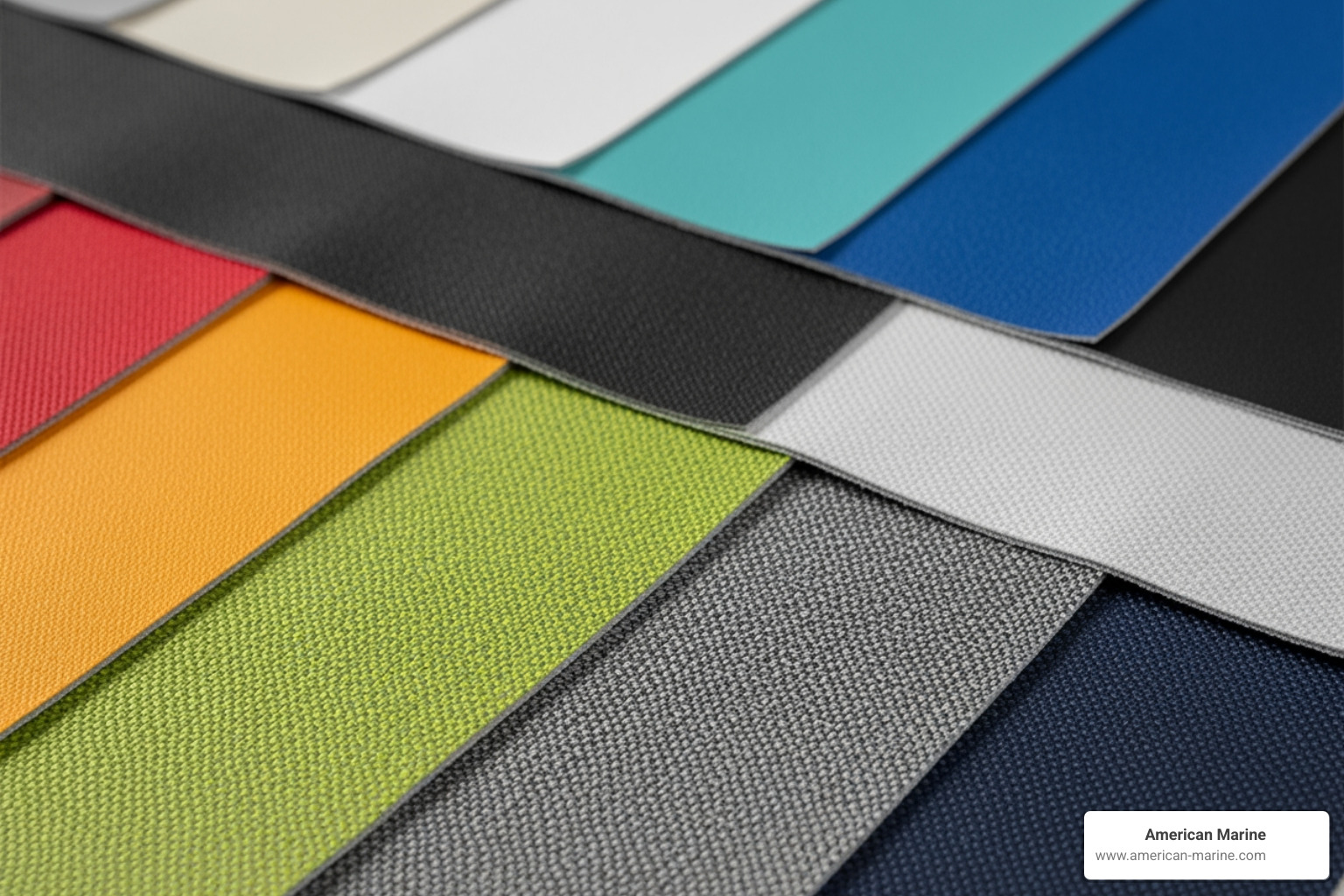 Selection of 30 oz marine vinyl and performance fabrics with UV-stable pigments - Marine cushion replacement