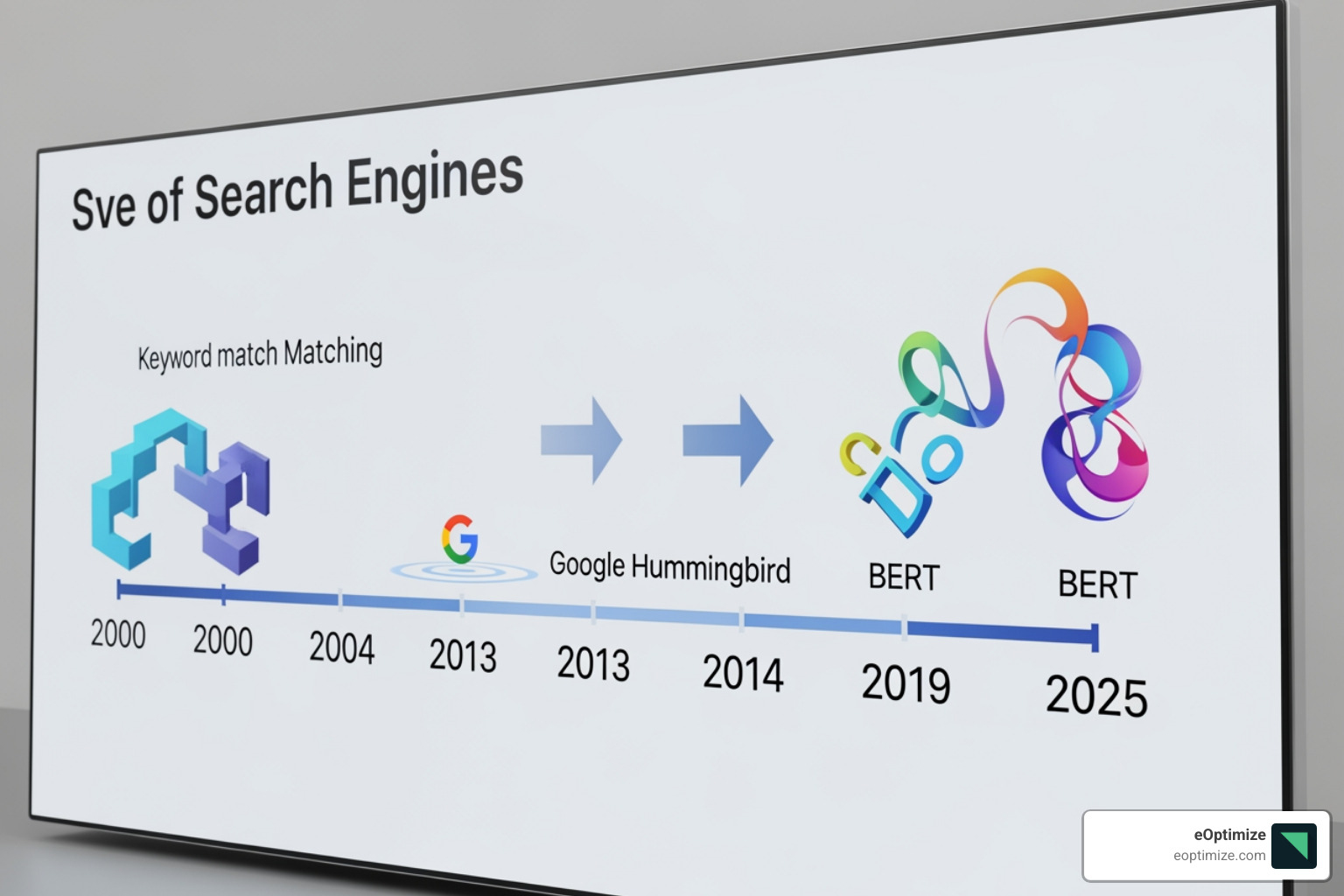 Timeline of search engine evolution showing the shift from exact match to semantic intent - ai driven keyword clustering