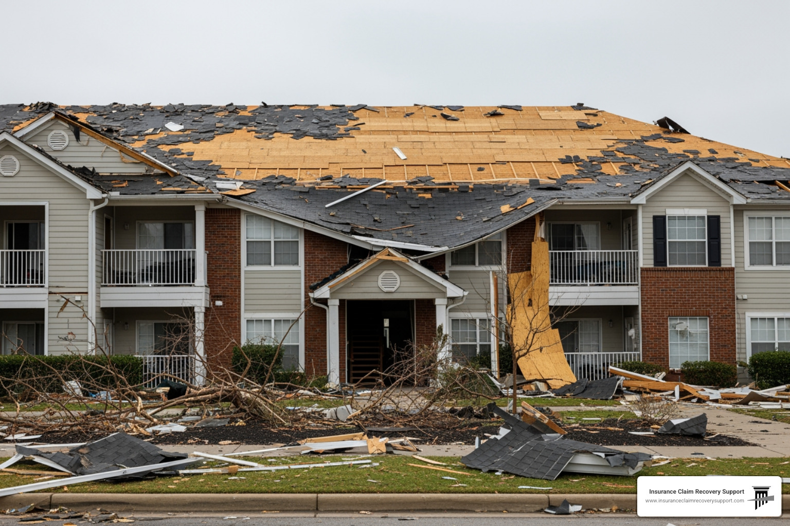 multifamily property with severe roof damage - Property damage insurance claims multifamily property with severe roof damage - Property damage insurance claims