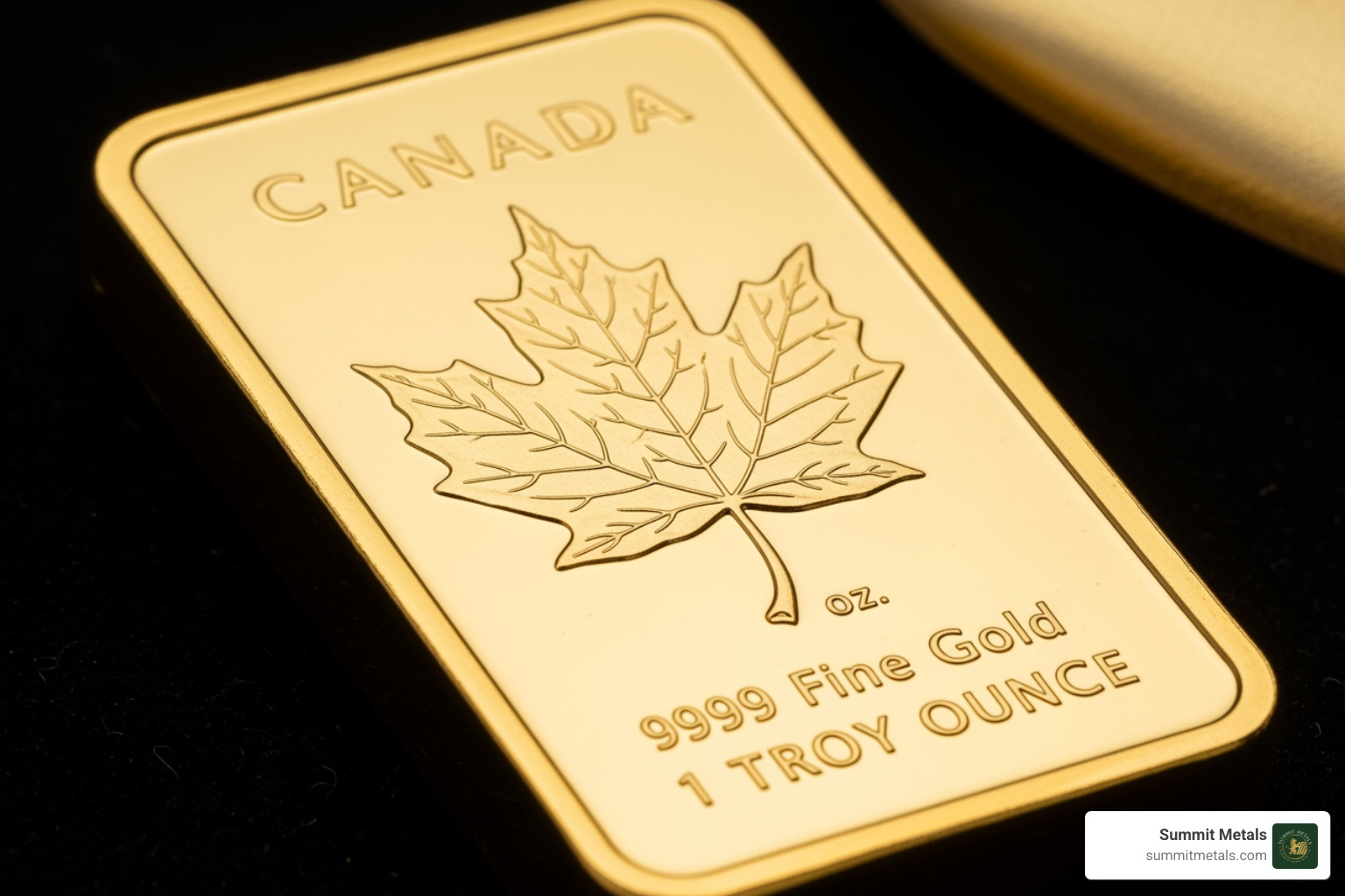 Canadian Maple gold bar Royal Canadian Mint assay packaging - canadian maple gold bar