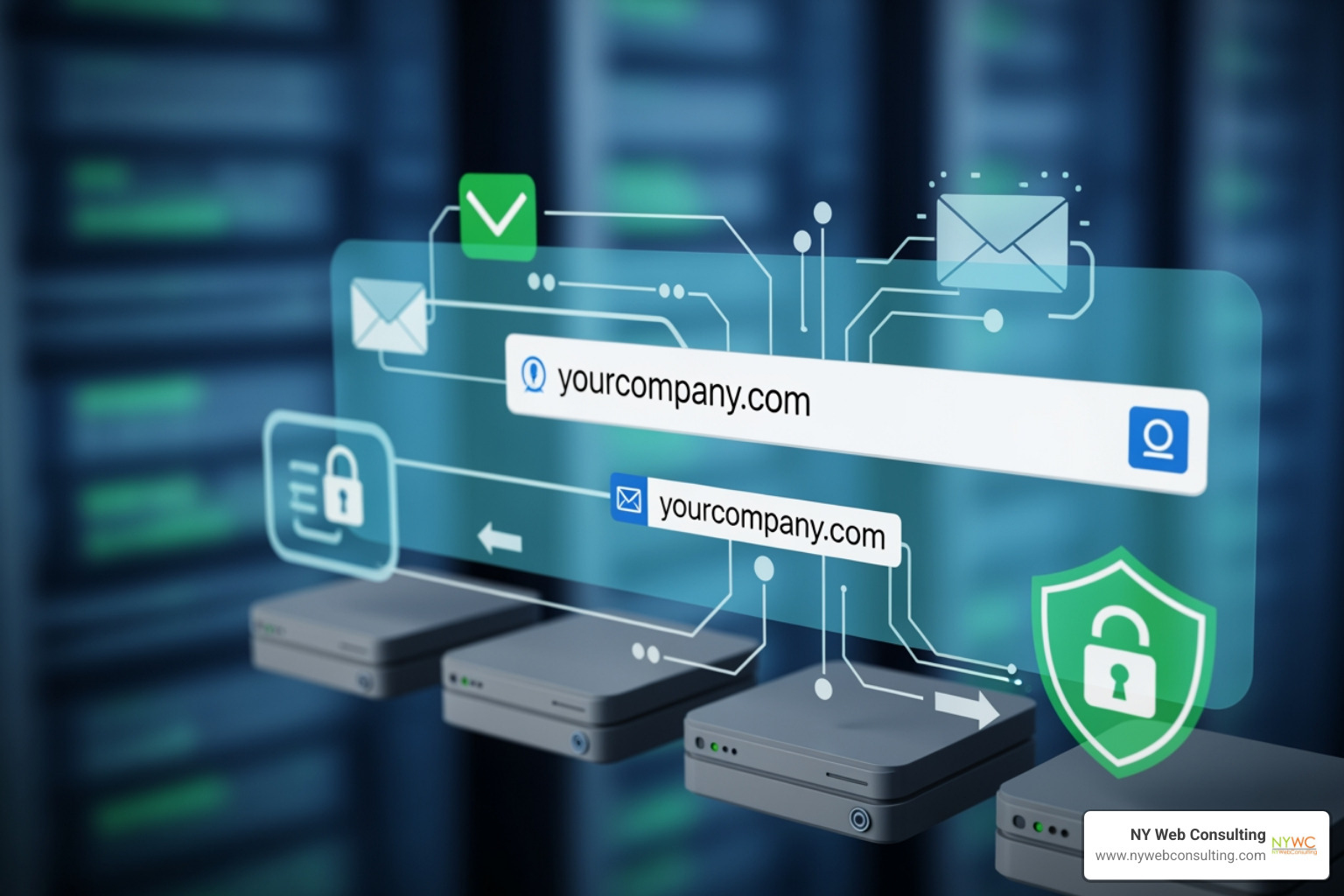 Branded business card with a custom email address - domain mail hosting
