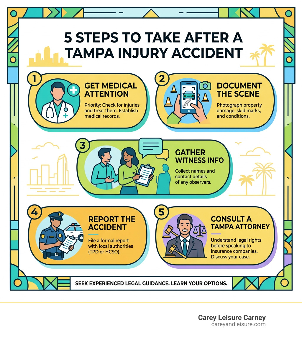 5 steps to take after a Tampa injury accident infographic - injury attorney tampa florida infographic 
