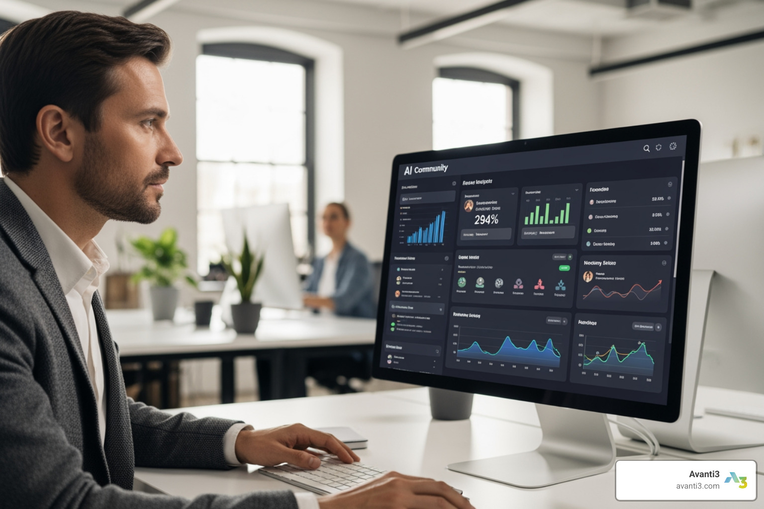 Community manager using AI dashboard - AI for community