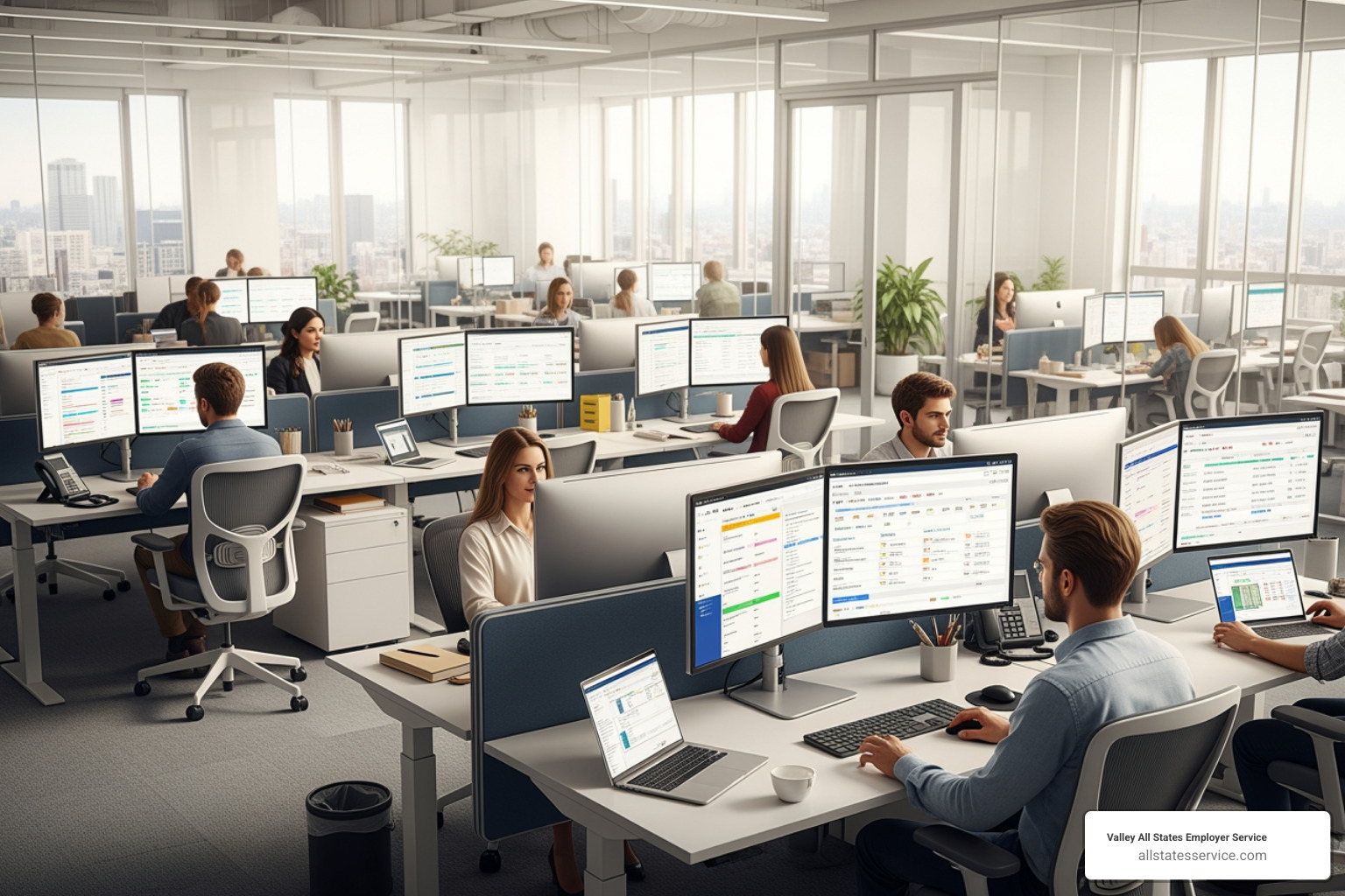 streamlined digital office showing efficient HR operations - hr business process outsourcing