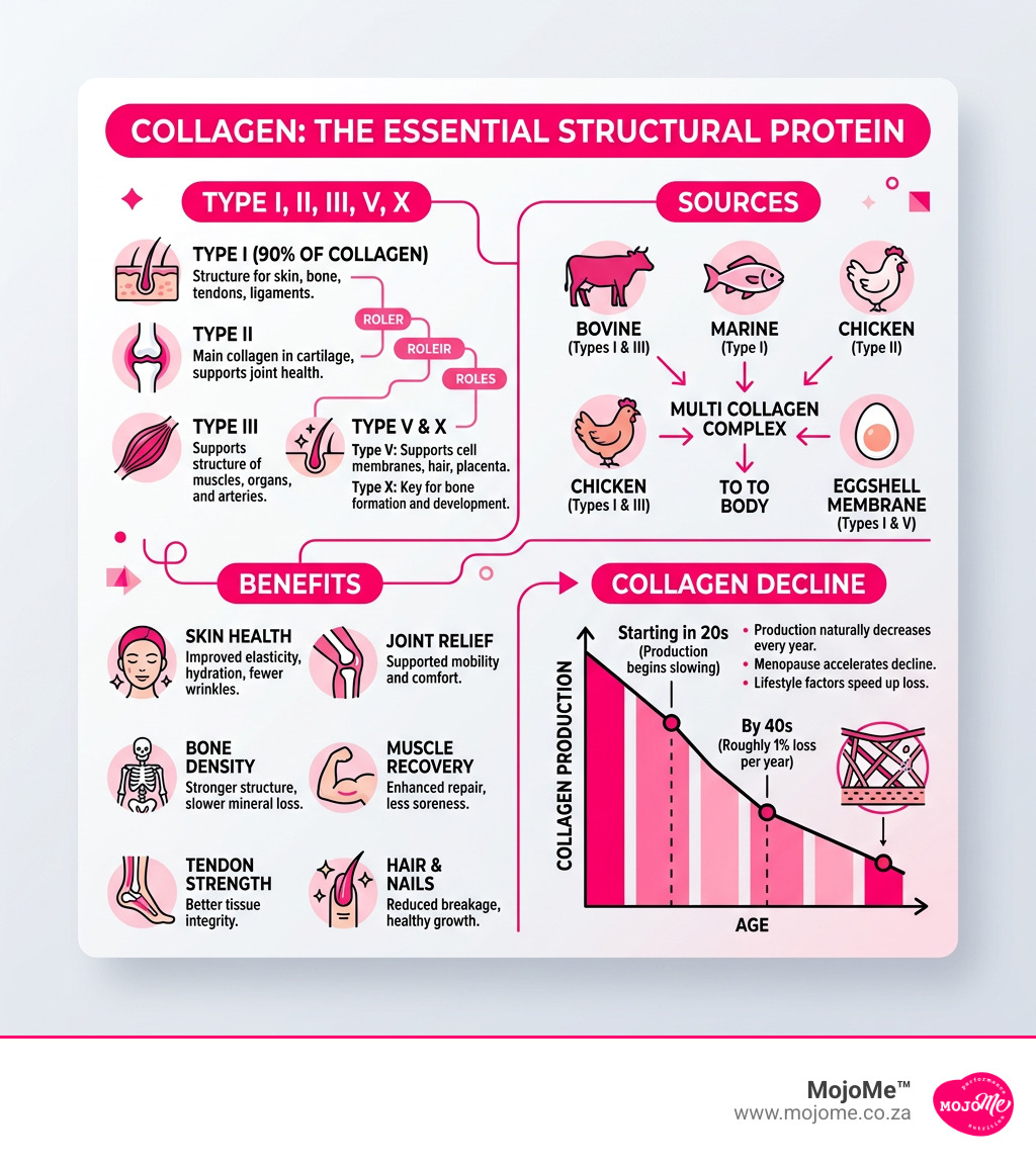 collagen types sources benefits decline age infographic - multi collagen peptides benefits infographic 