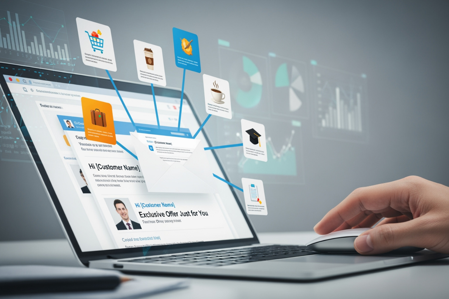 Dynamic email content showing an abandoned cart reminder with personalized product images - Email marketing personalization Dynamic email content showing an abandoned cart reminder with personalized product images - Email marketing personalization