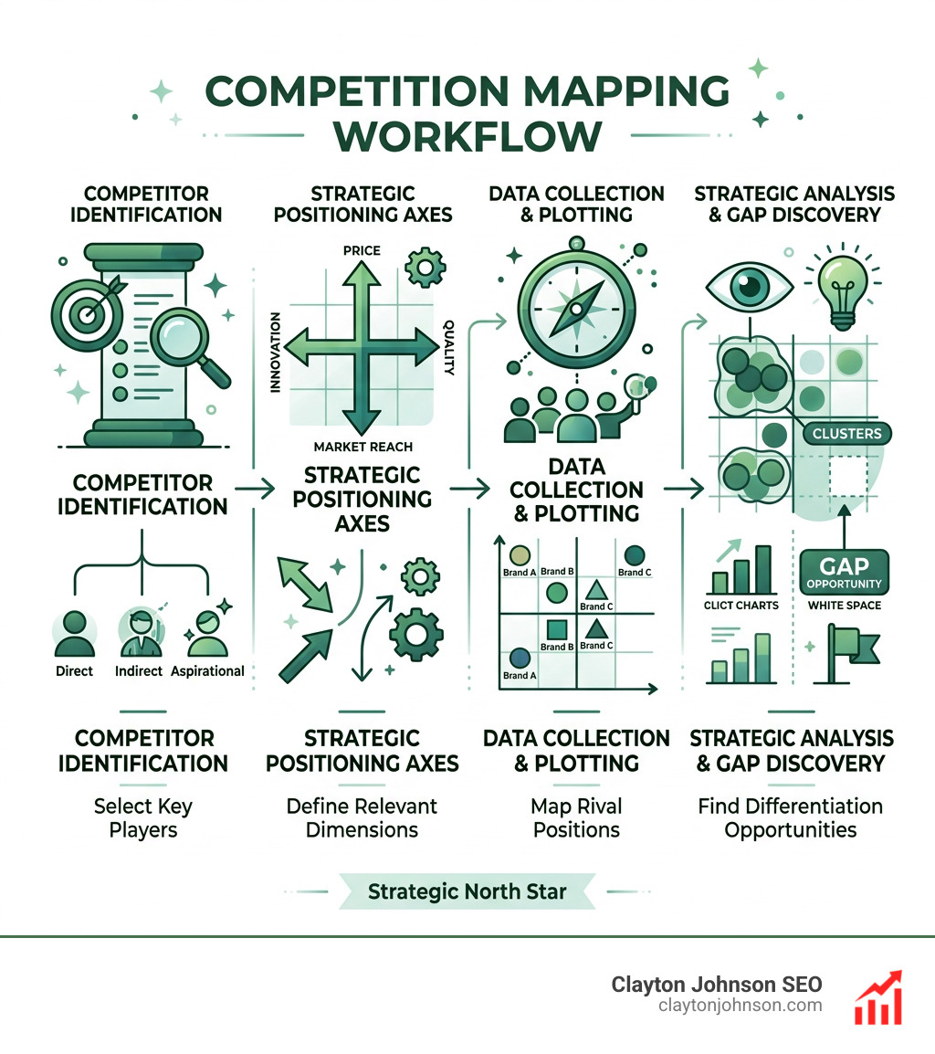 Competition mapping workflow: from competitor identification to strategic positioning and gap analysis - competition mapping Competition mapping workflow: from competitor identification to strategic positioning and gap analysis - competition mapping