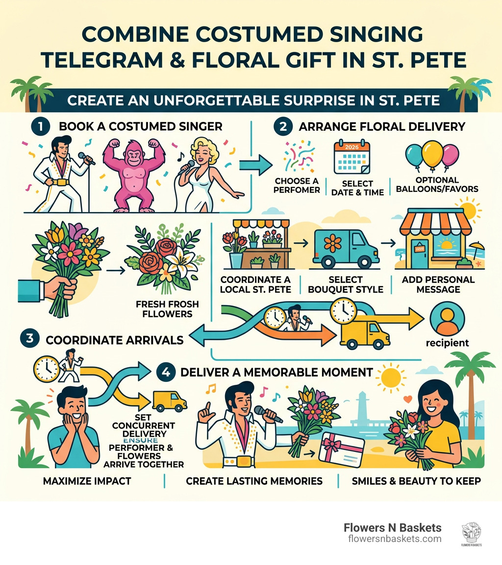 How to combine a costumed singing telegram with a floral gift delivery in St. Pete - costumed singing telegram st pete How to combine a costumed singing telegram with a floral gift delivery in St. Pete - costumed singing telegram st pete