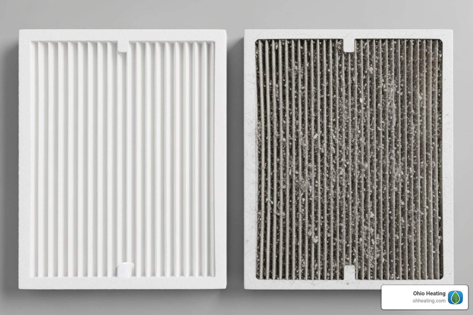 Clean vs dirty HVAC air filter comparison - do hvac maintenance plans cover filter cost